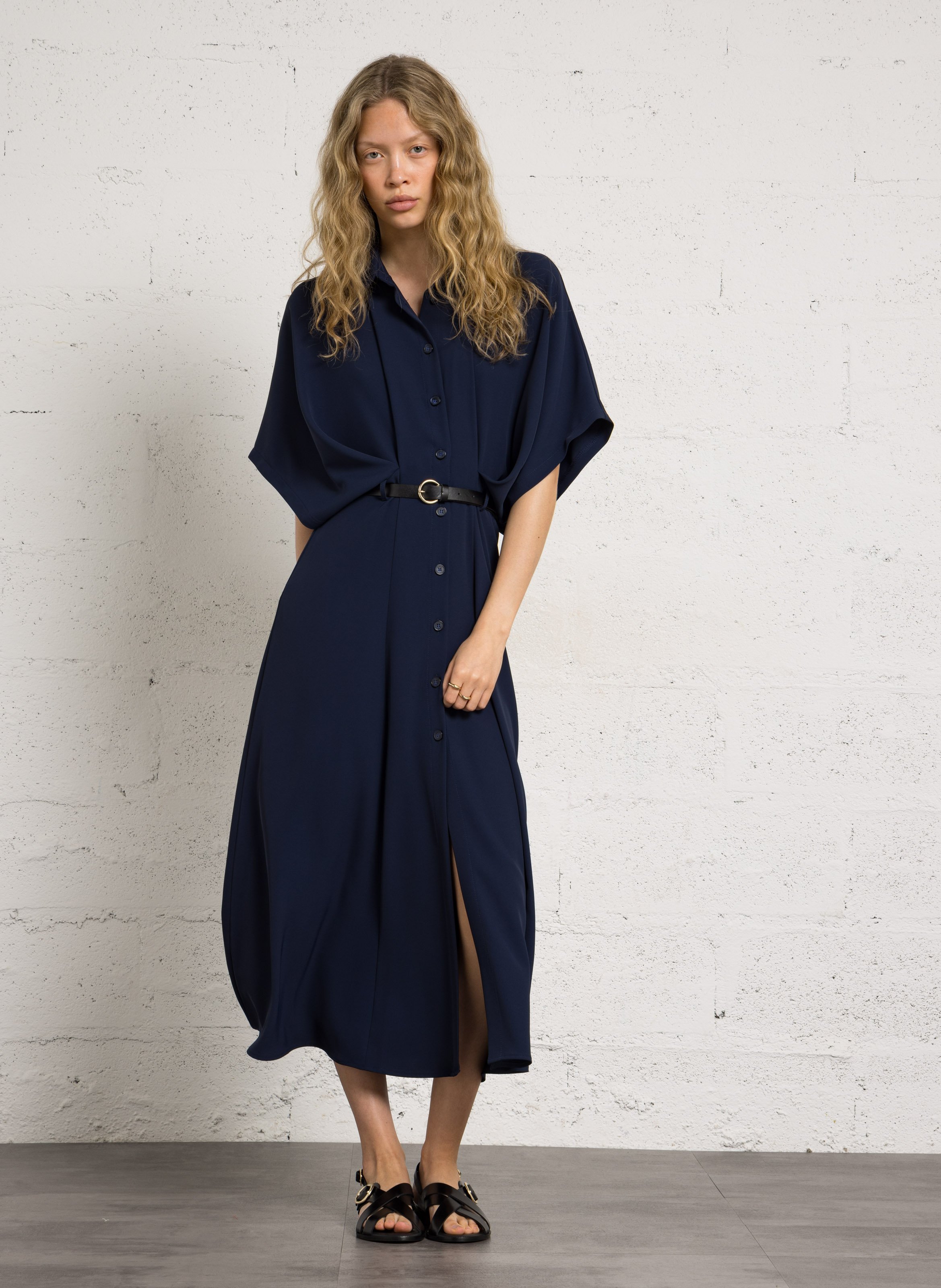 Sandales plates en cuir BOCAGE Noir