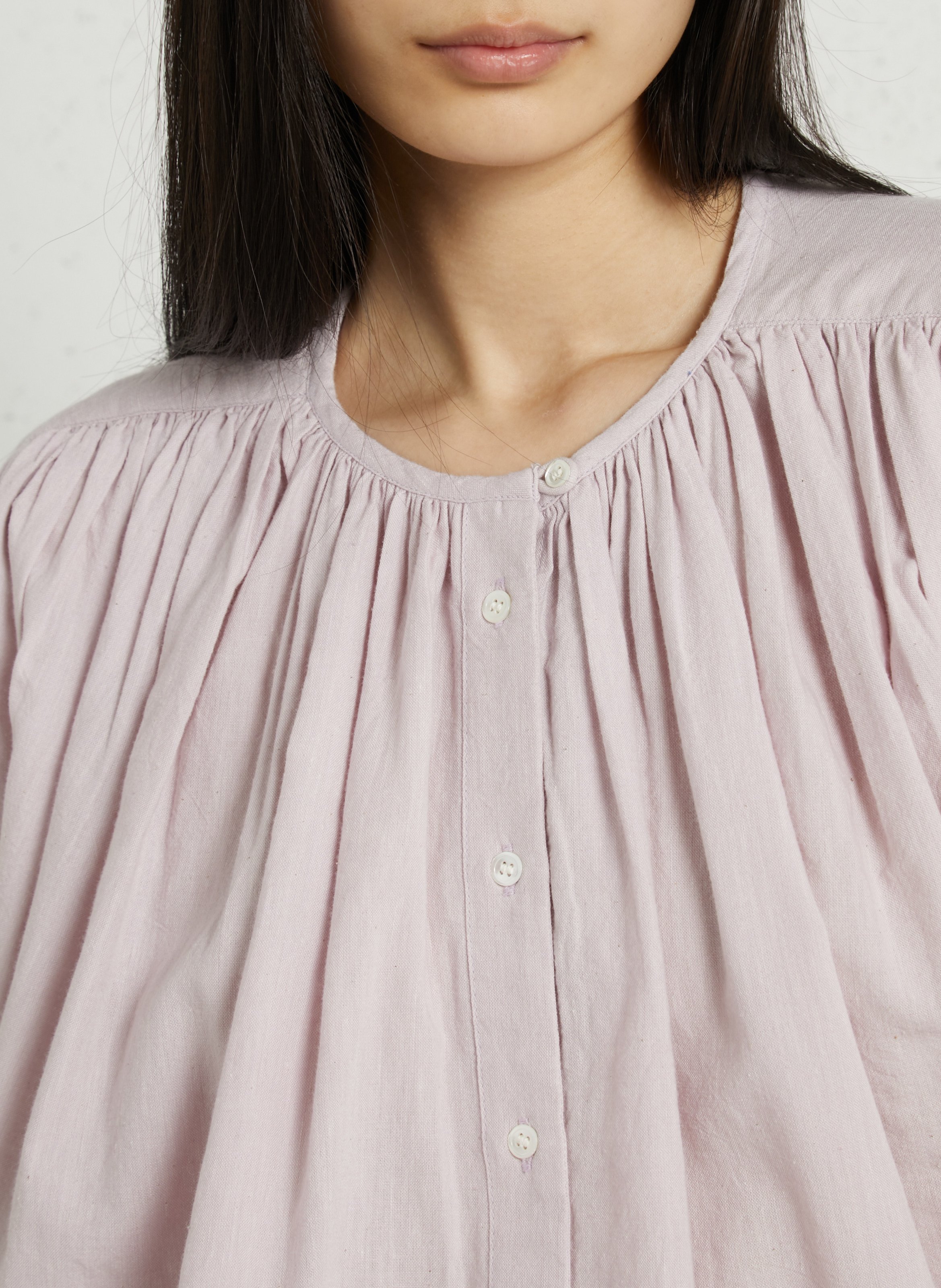 Baumwollbluse mit Rundhalsausschnitt FEEKA Violett