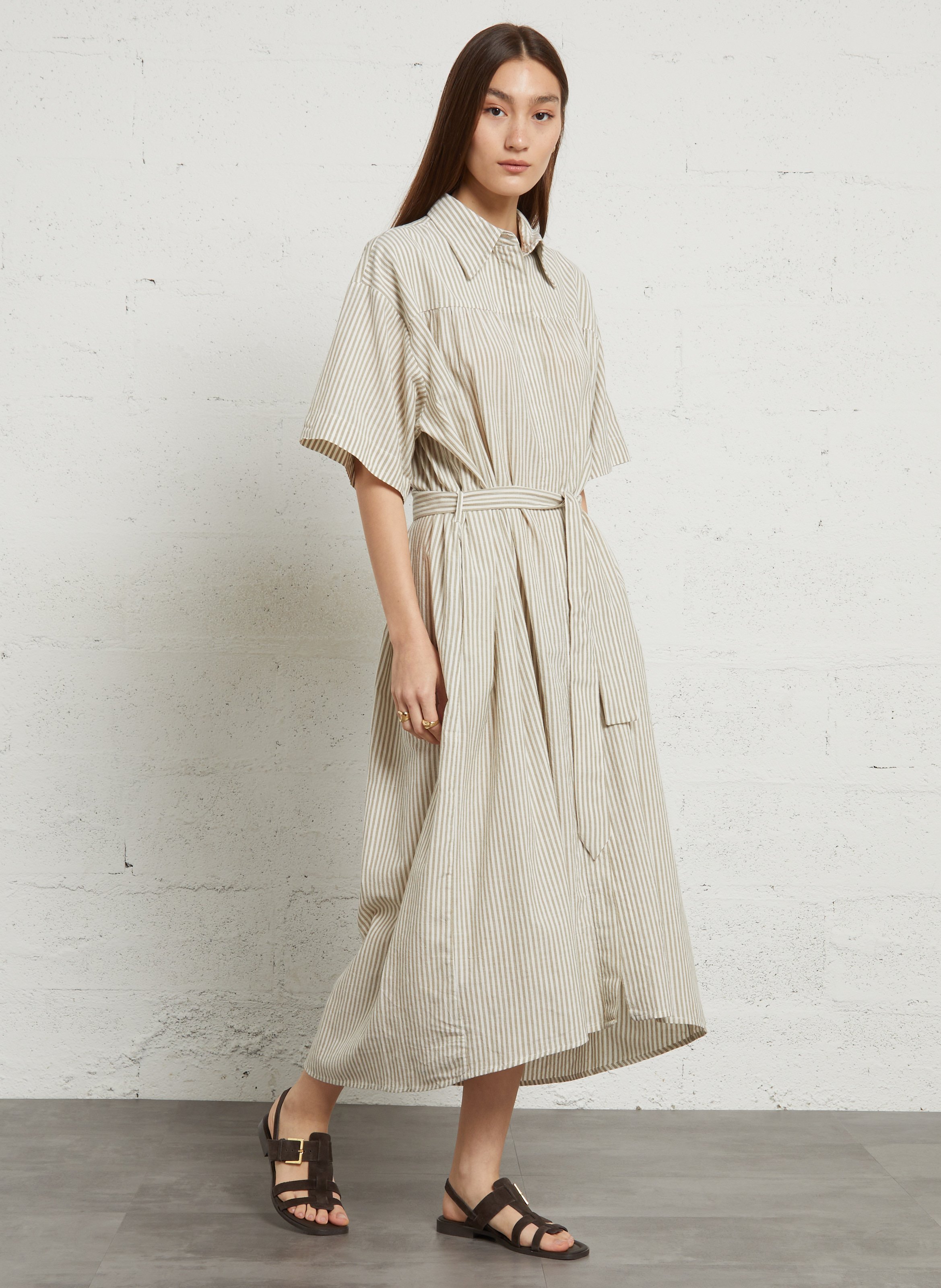 Sandales plates en cuir MELLOW YELLOW Marron