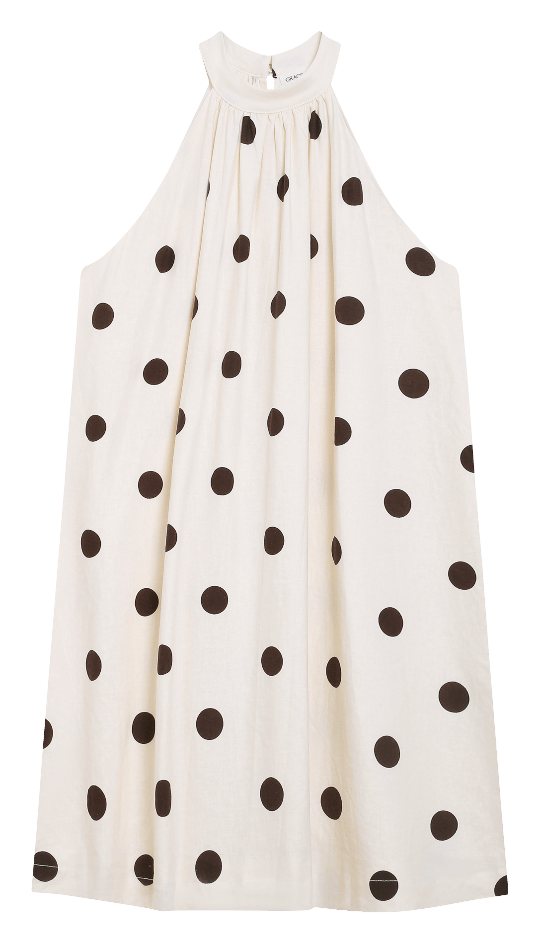 High-neck polka dot top GRACE ET MILA White