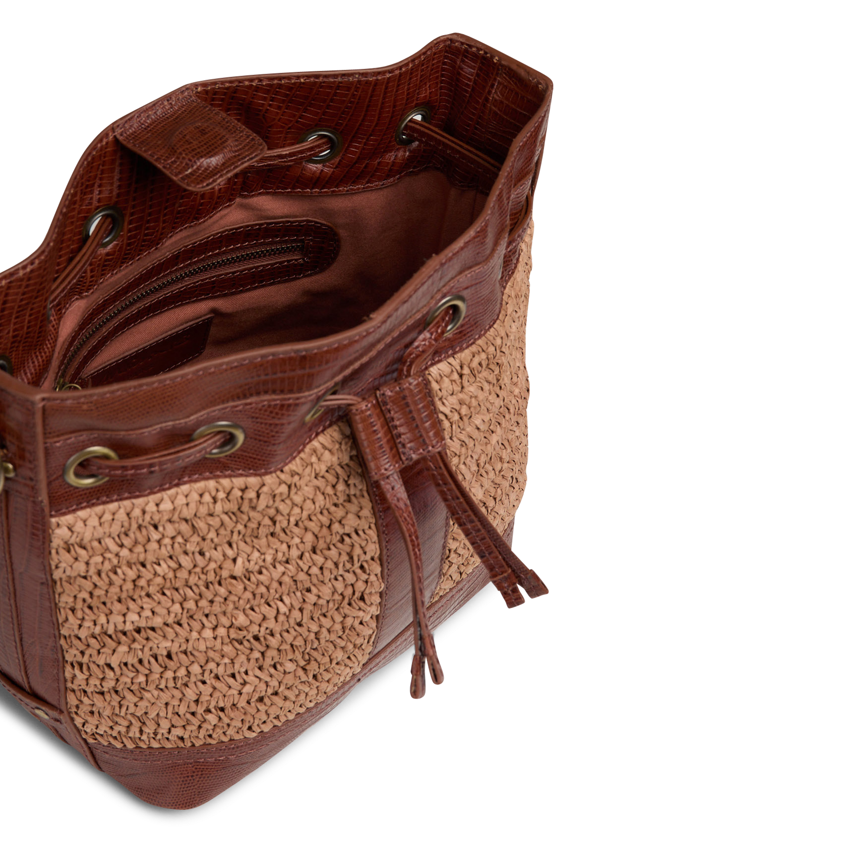 Buideltas van leer MAISON 123 Bruin