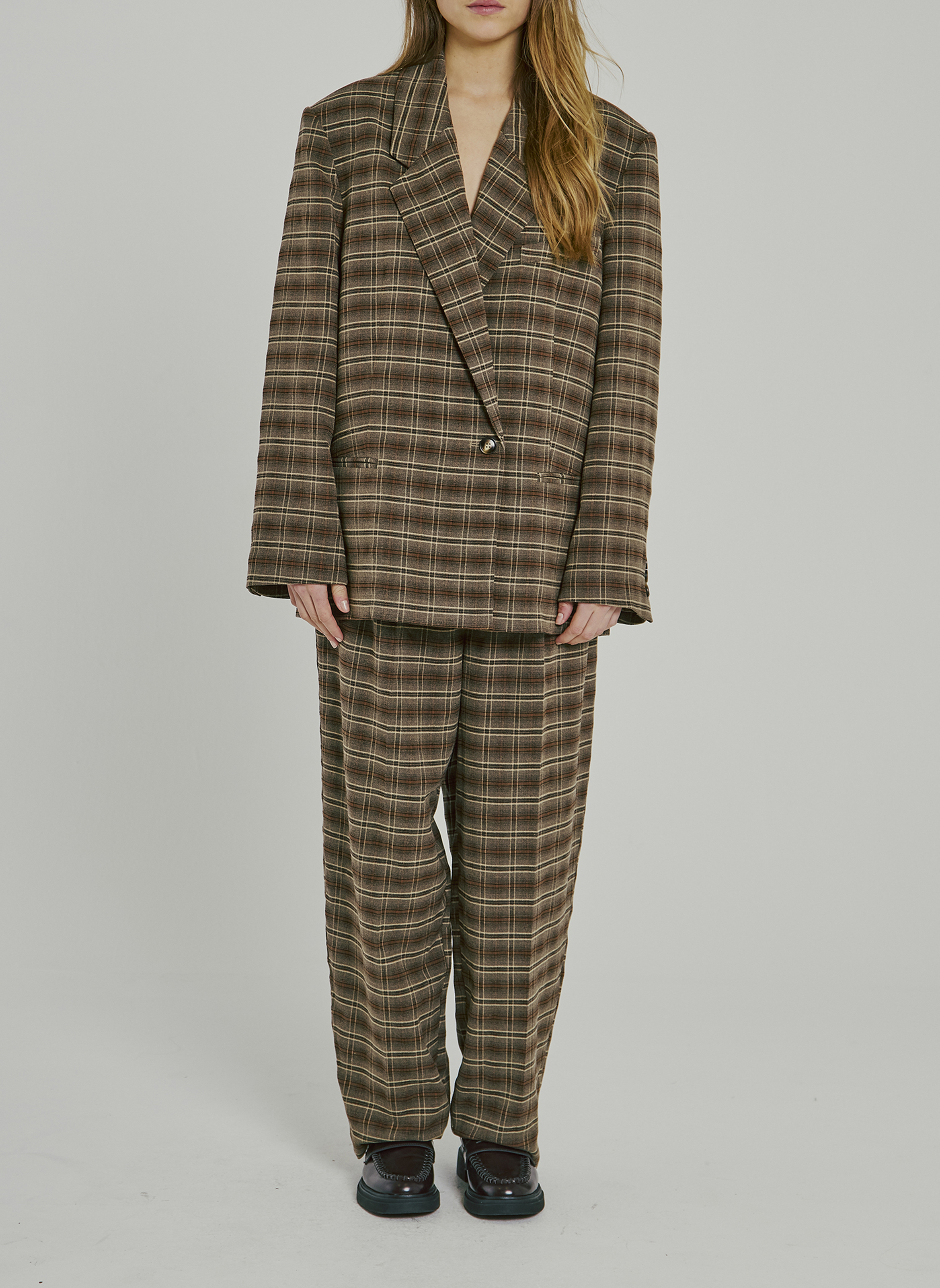 Geruite broek NORR Bruin