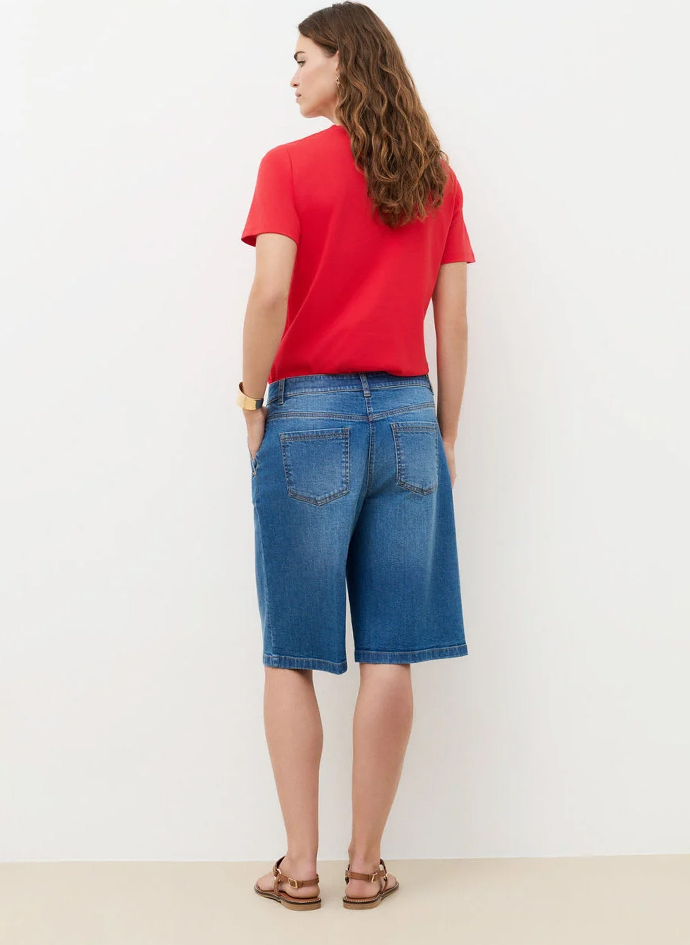 Gerade geschnittene Bermudashorts aus Baumwoll-Mix CAROLL Blau