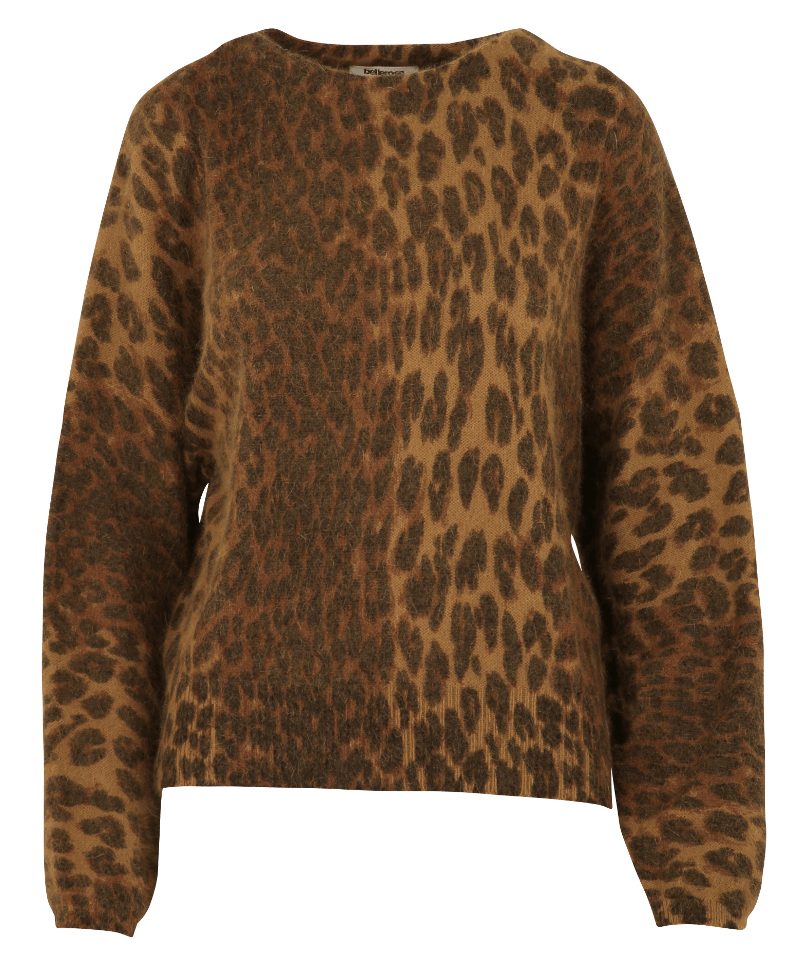 Straight round neck sweater in printed knit BELLEROSE Grey