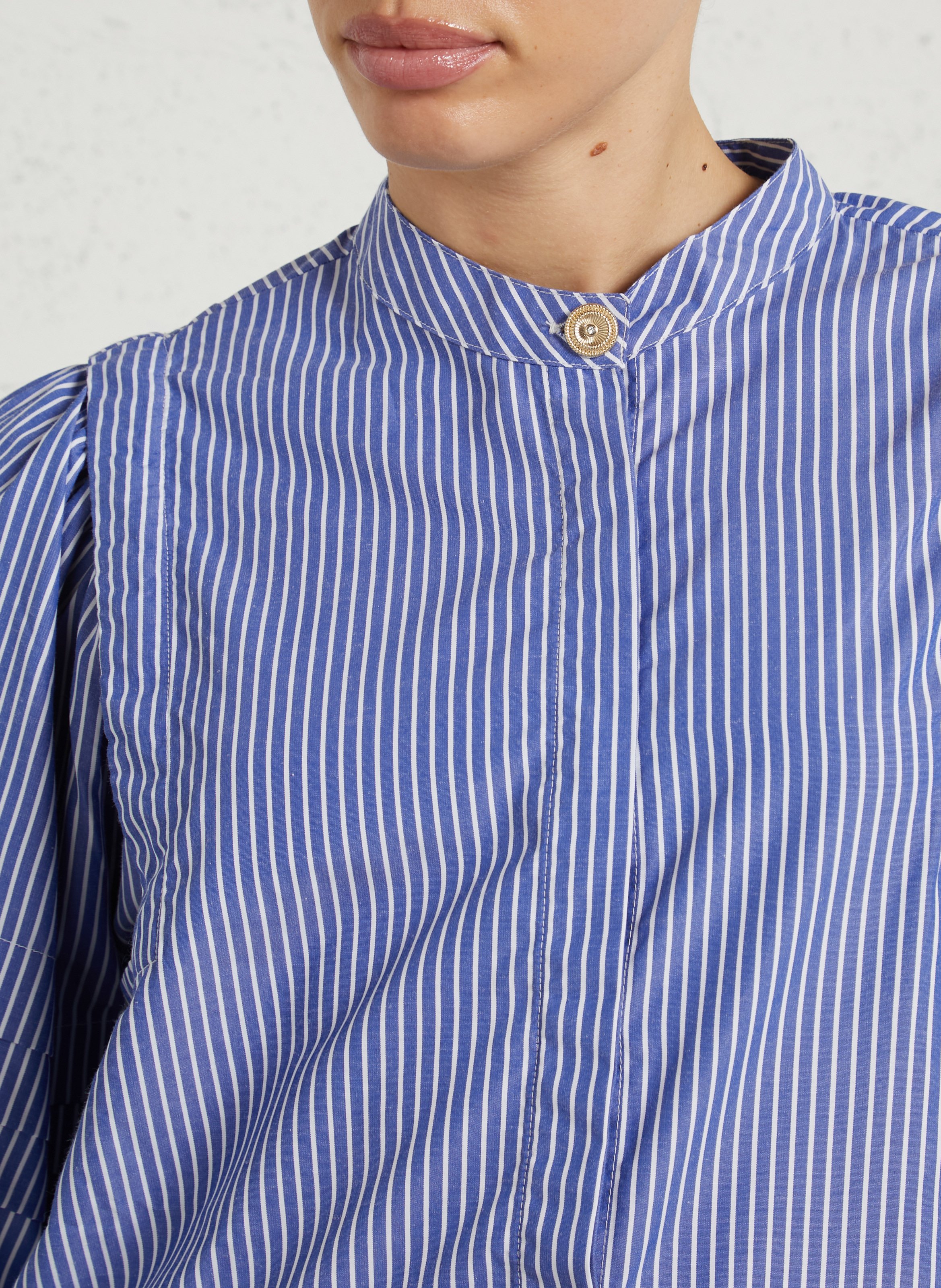 Chemise col rond en coton FEEKA Bleu