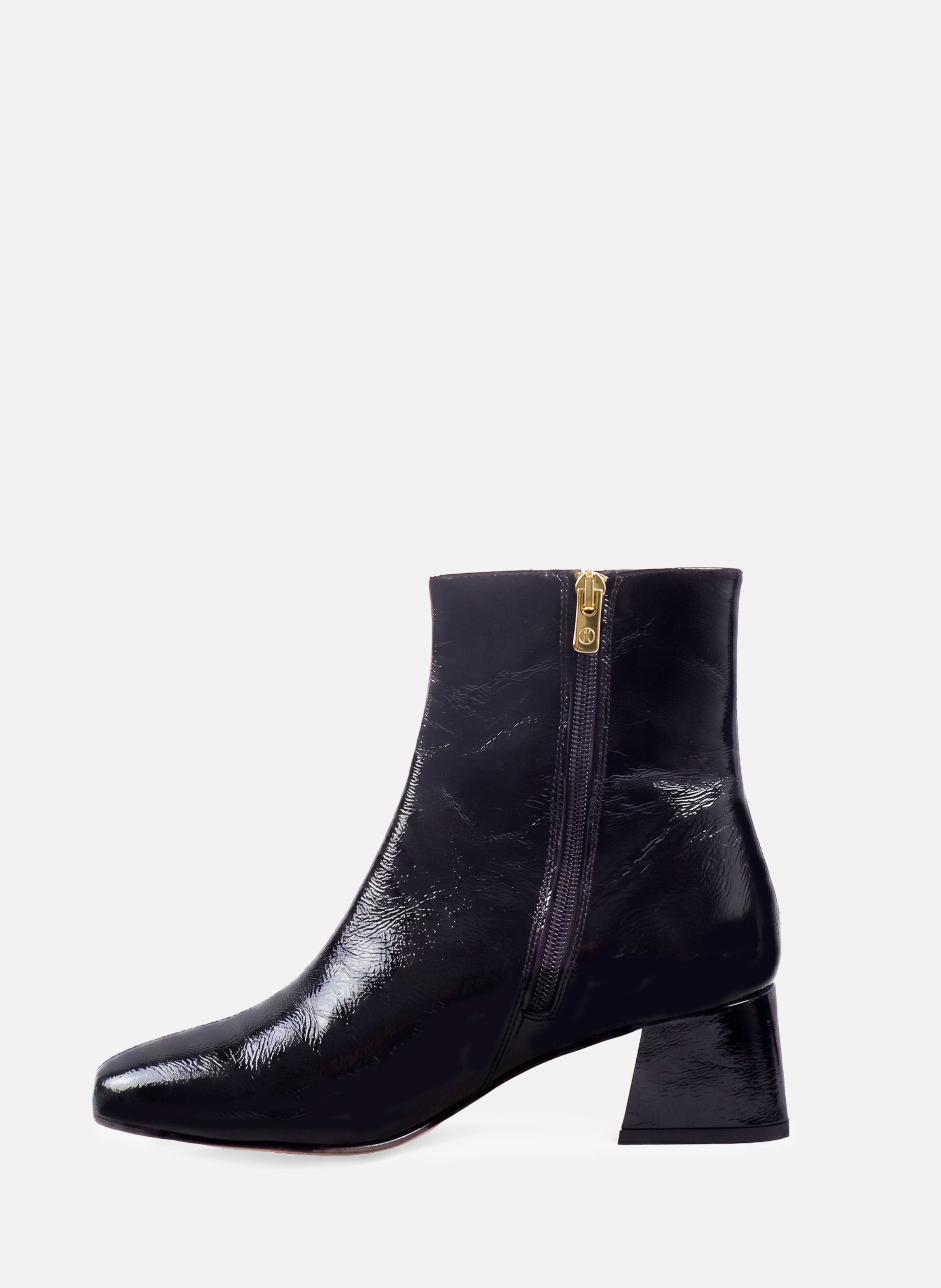 Diane patent leather square heel ankle boots JULES & JENN Black