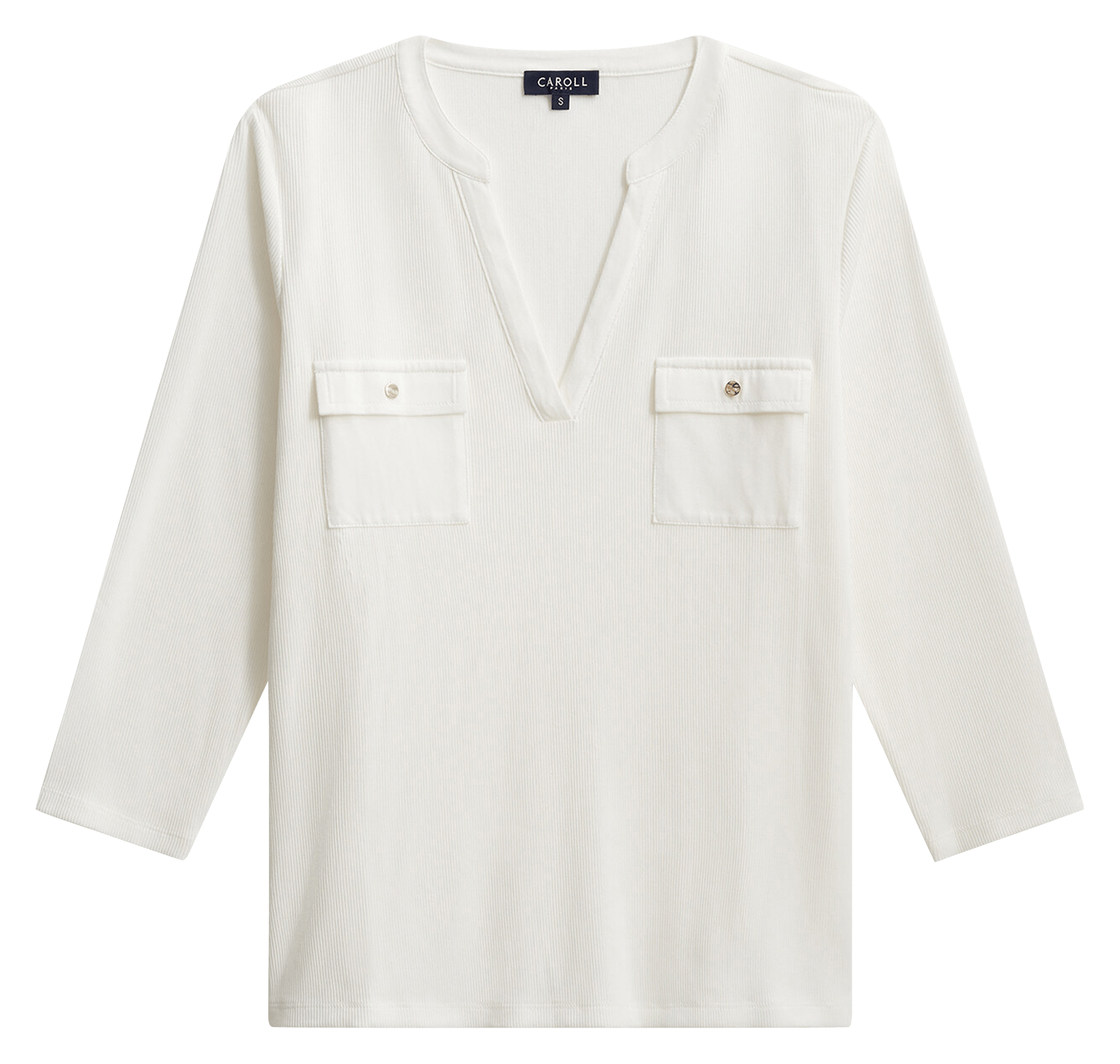 T-shirt cintré à manches 3/4 CAROLL White