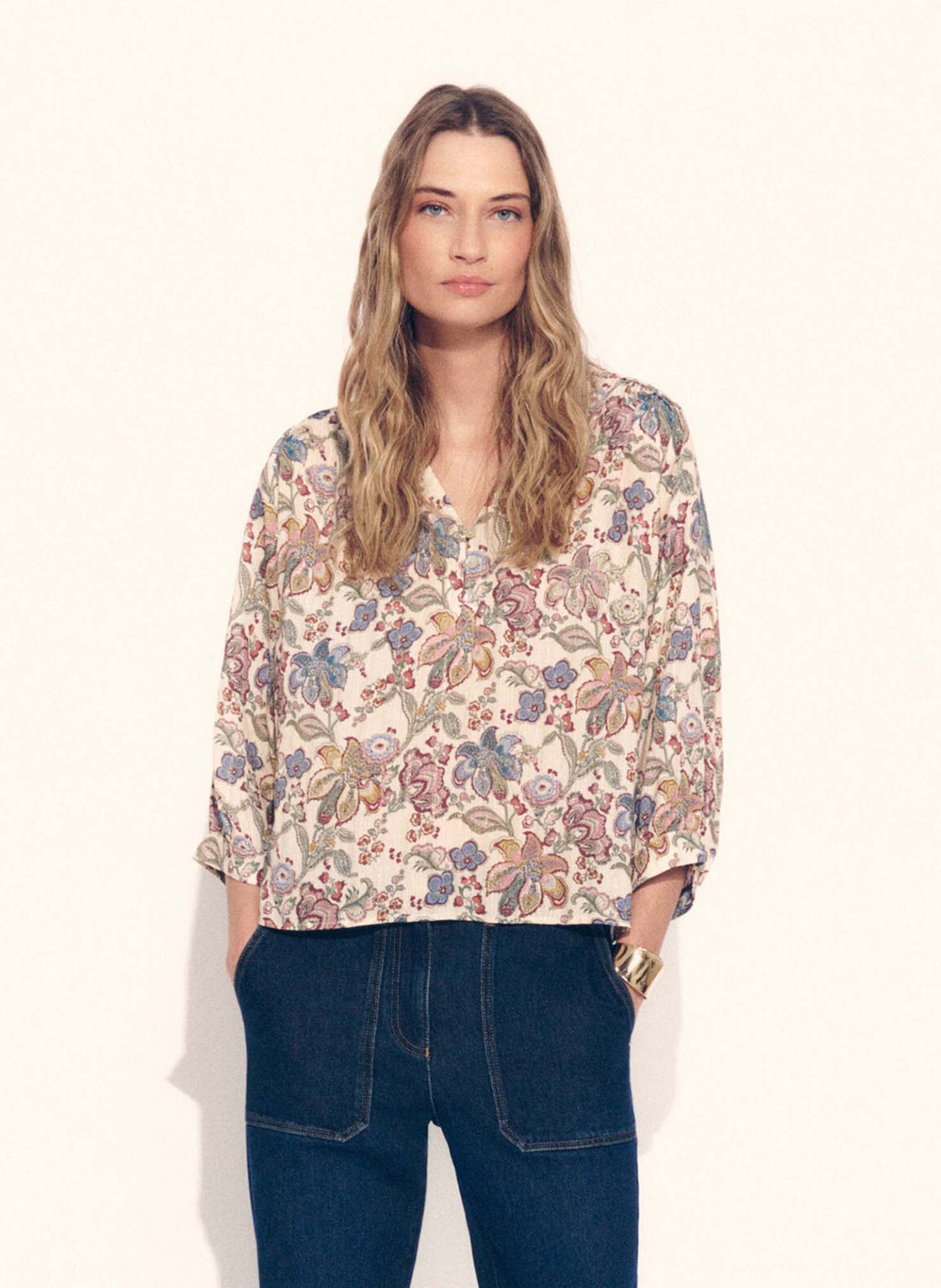 Fließende Bluse mit Print CAROLL Mehrfarbig