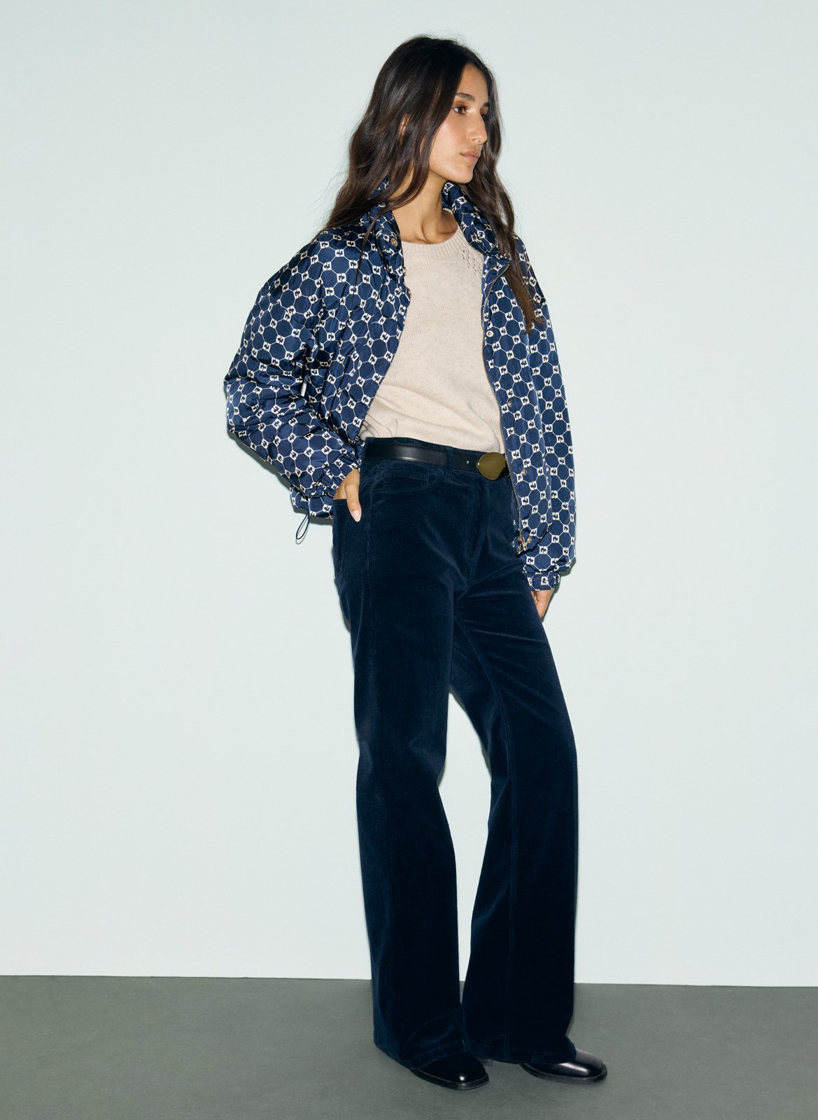 Weites Cord-Samt-Hose aus Baumwollmischung GERARD DAREL Blau