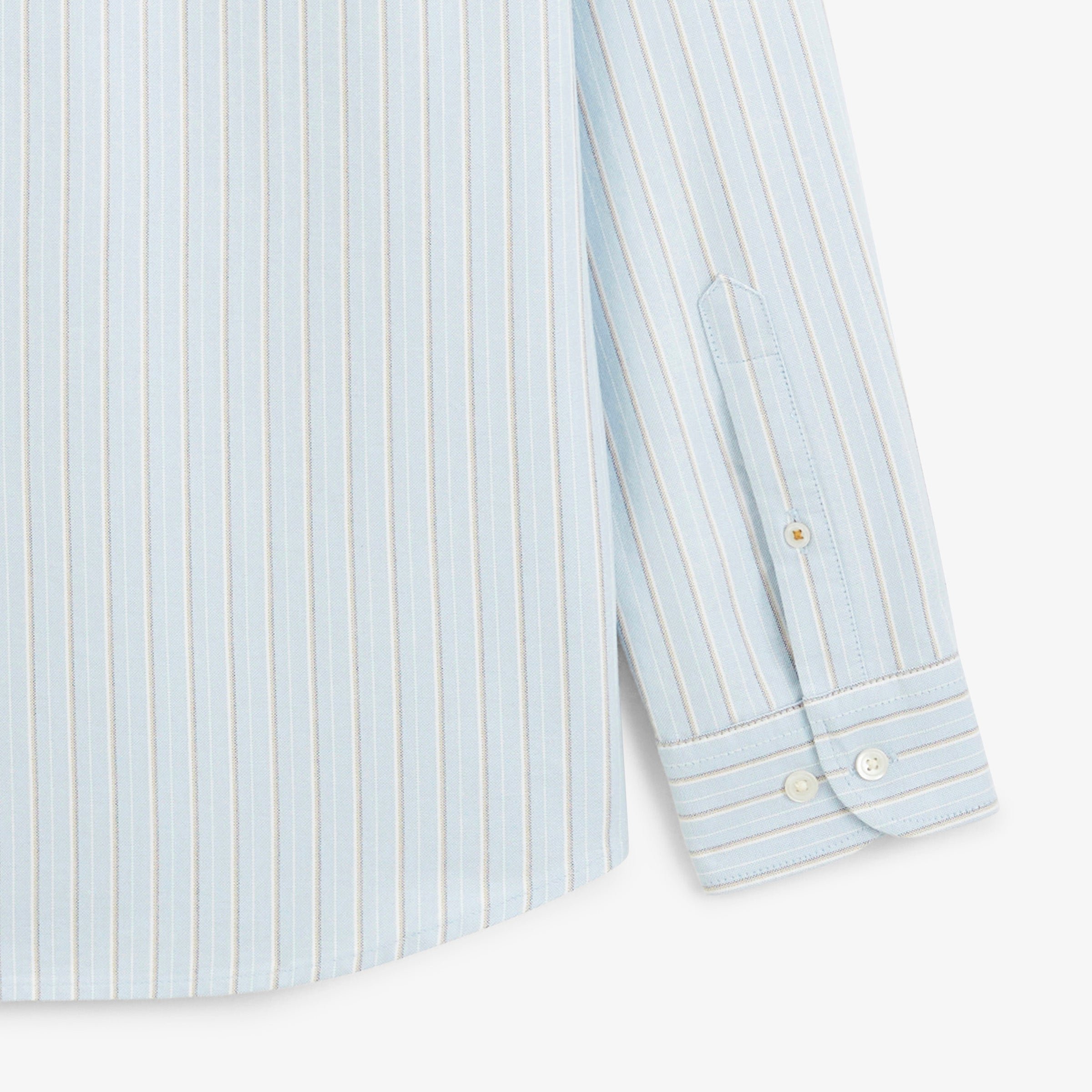 Long-sleeved oxford shirt with light blue stripes SERGE BLANCO Blue