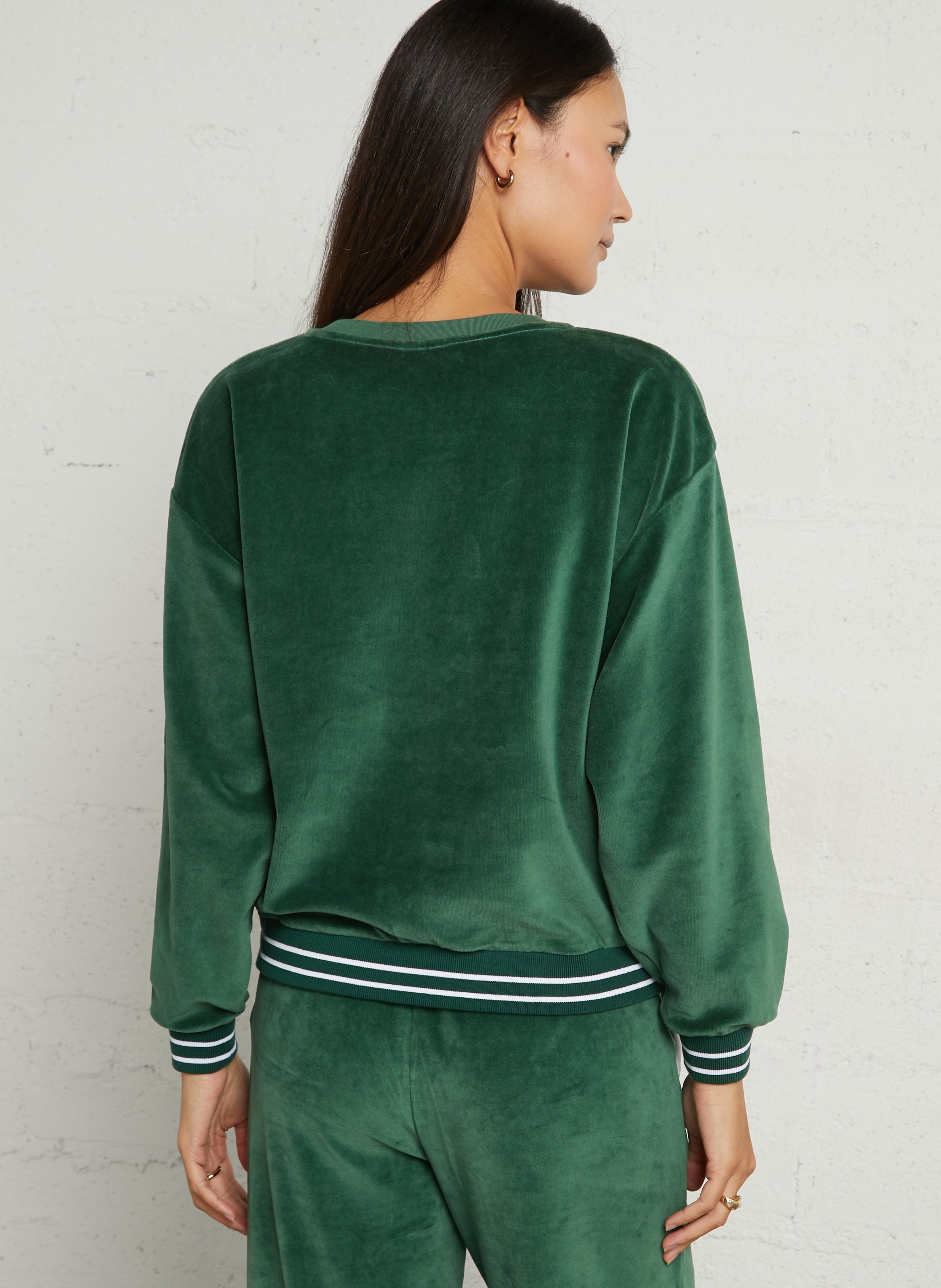 Straight cotton terry sweatshirt LA NOUVELLE Green