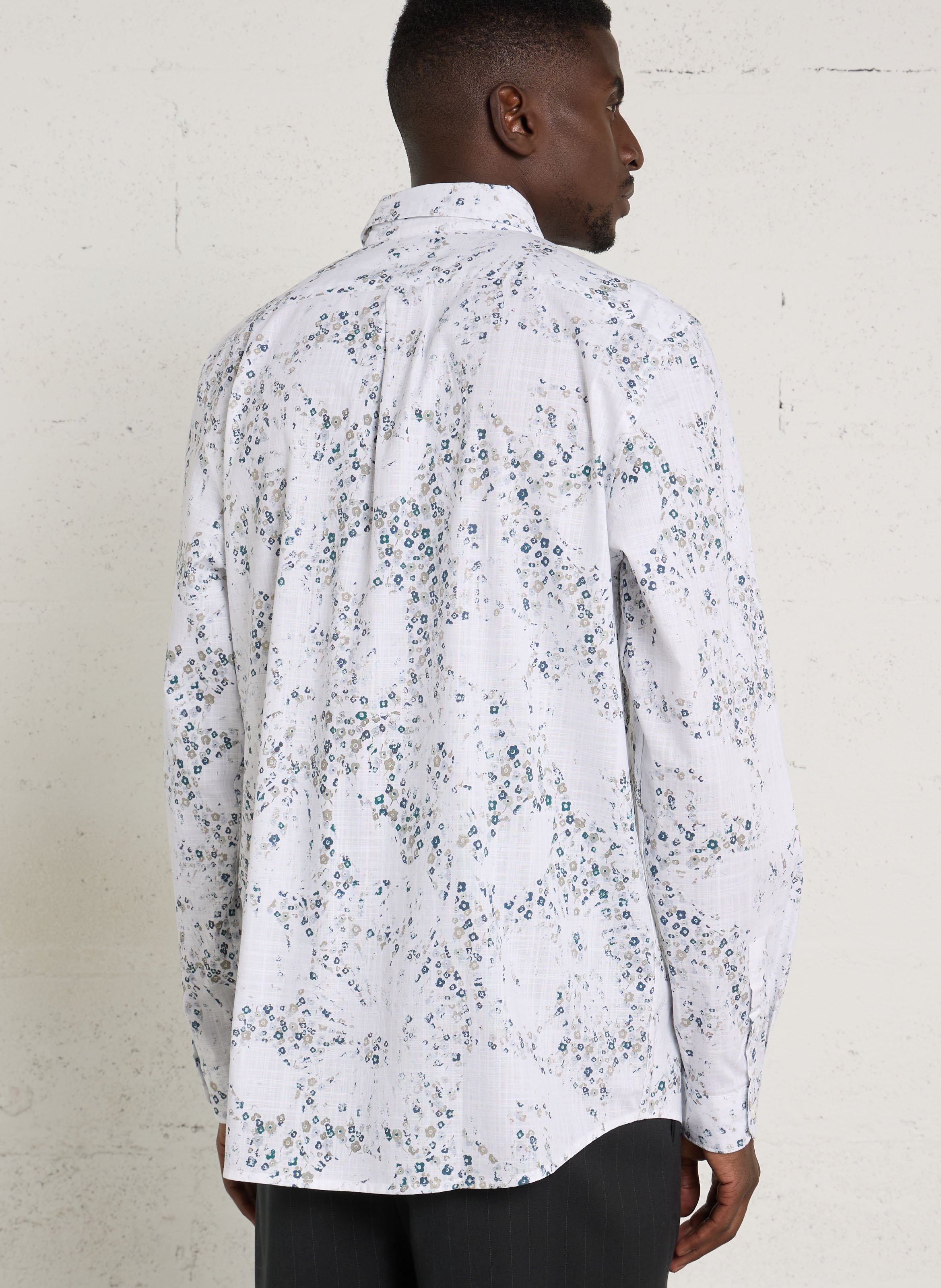 Chemise imprimée col classique en coton PAUL SMITH Blanc