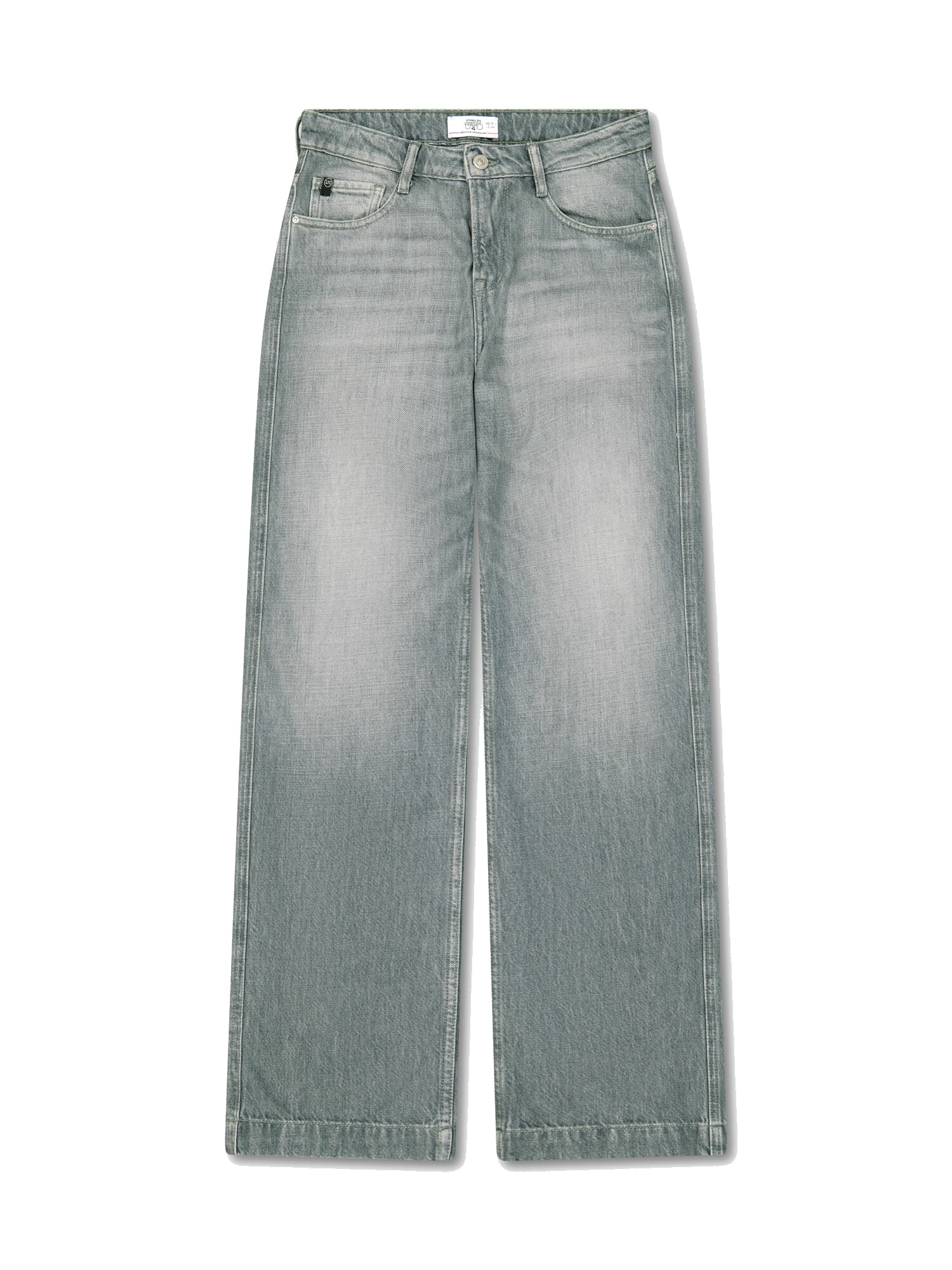 High-waisted straight-leg zip jeans LE TEMPS DES CERISES Grey