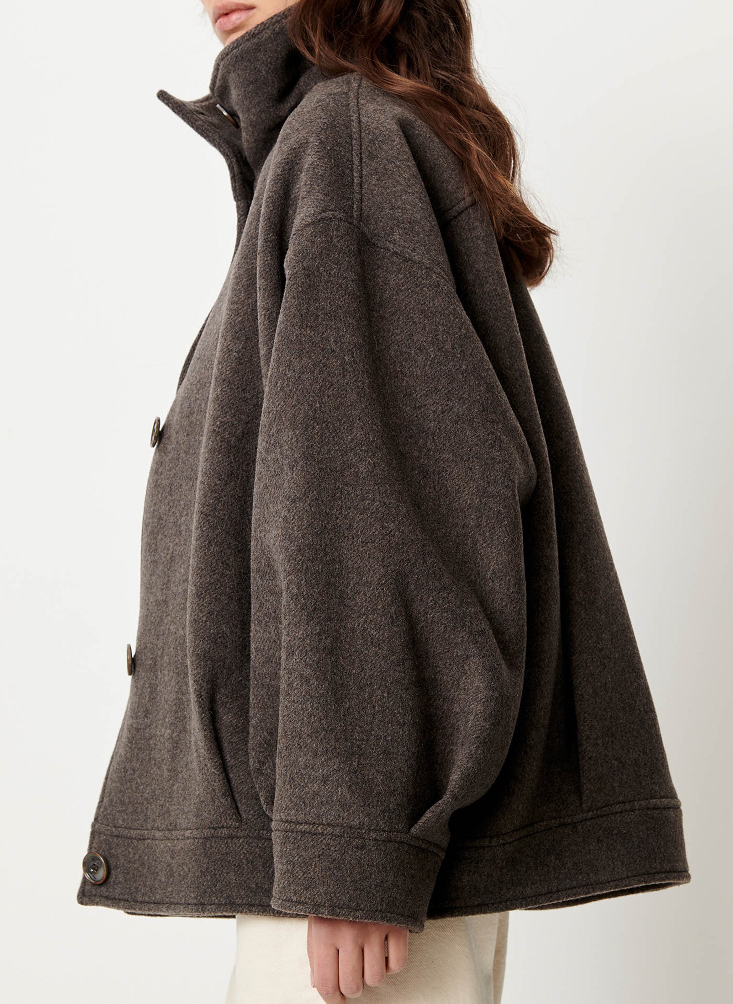 Manteau oversize en laine mélangée SESSUN Gris