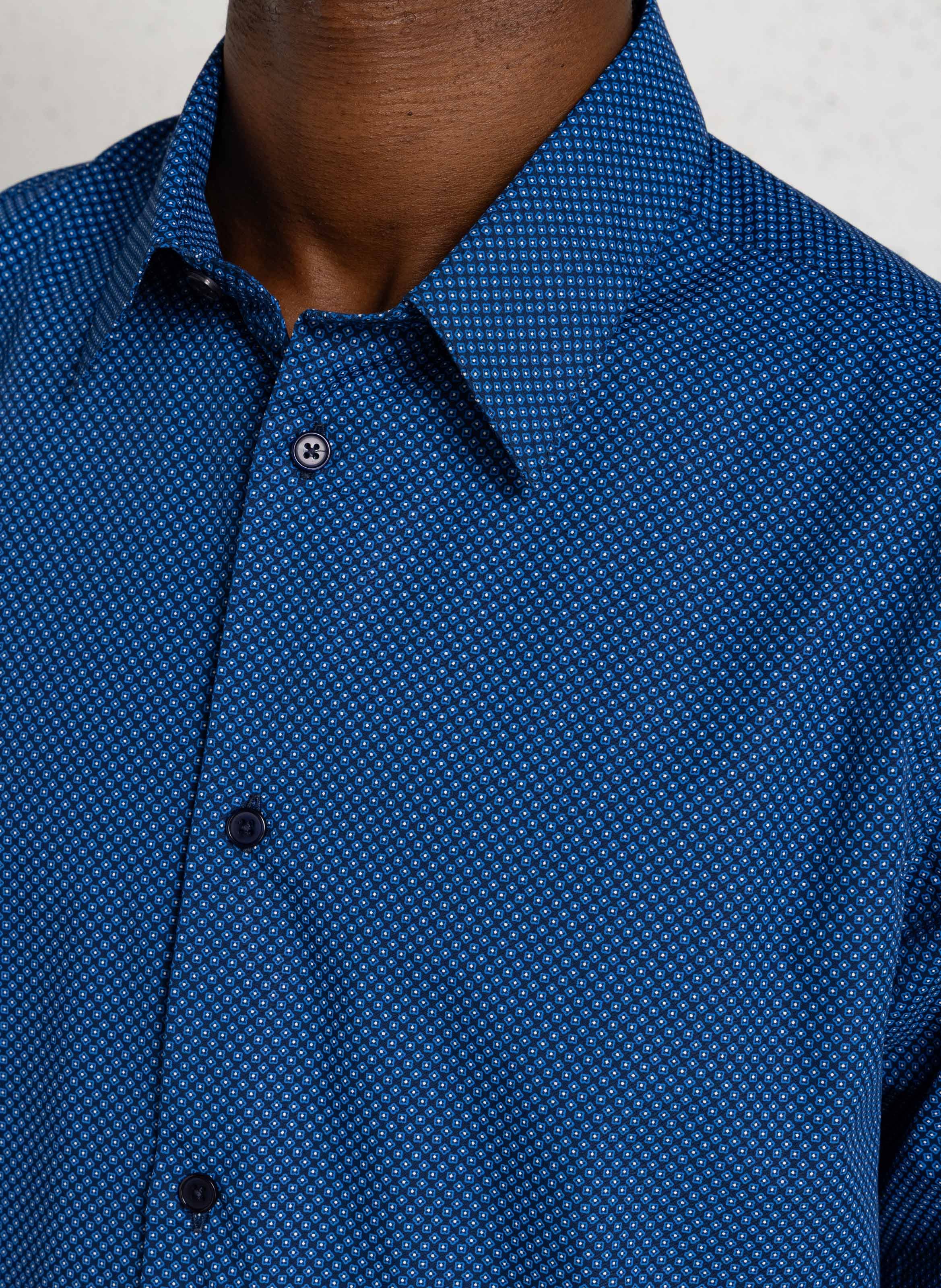 Chemise col classique en coton AU PRINTEMPS PARIS Bleu