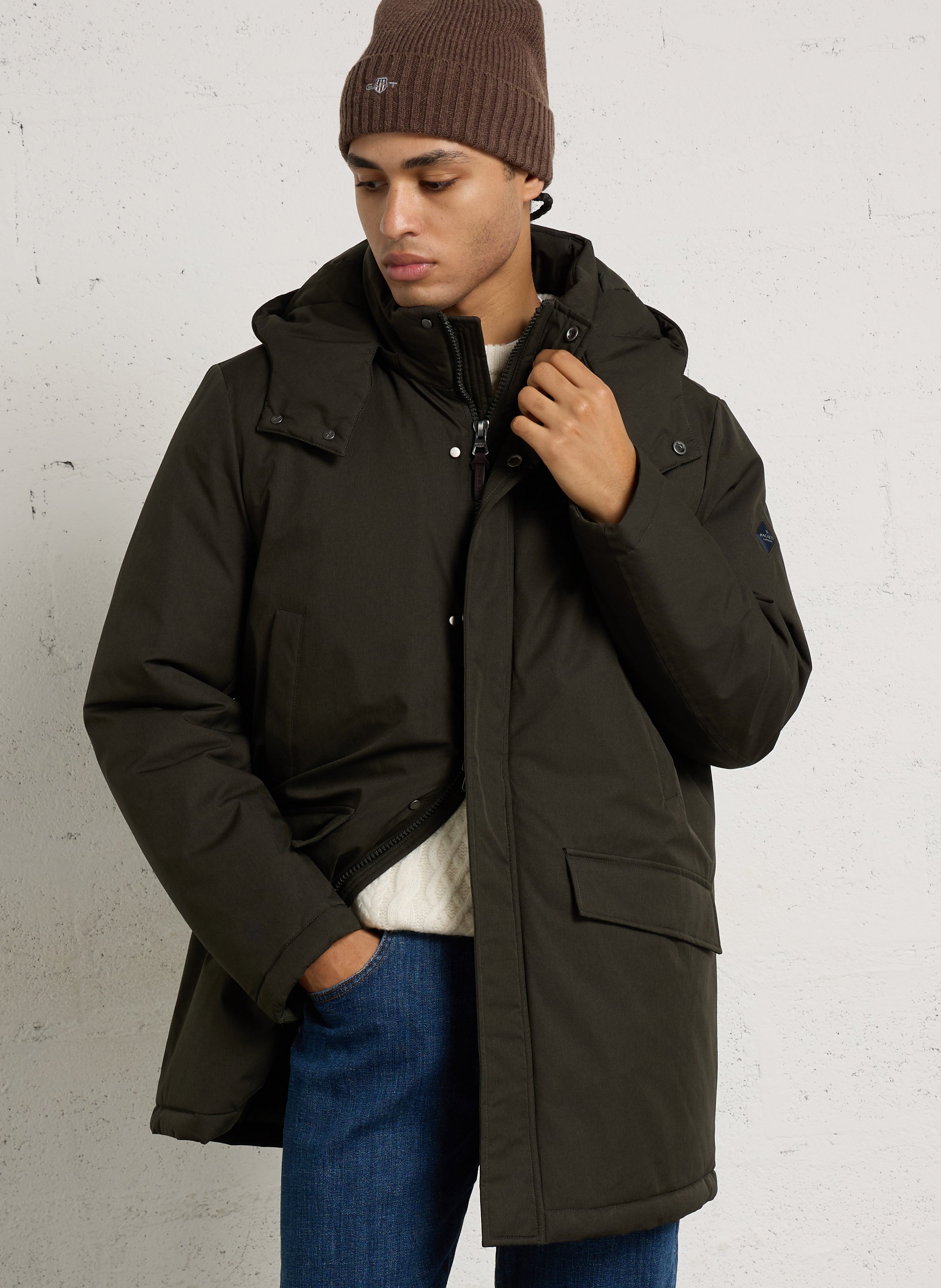 Parka droite à capuche HACKETT Vert