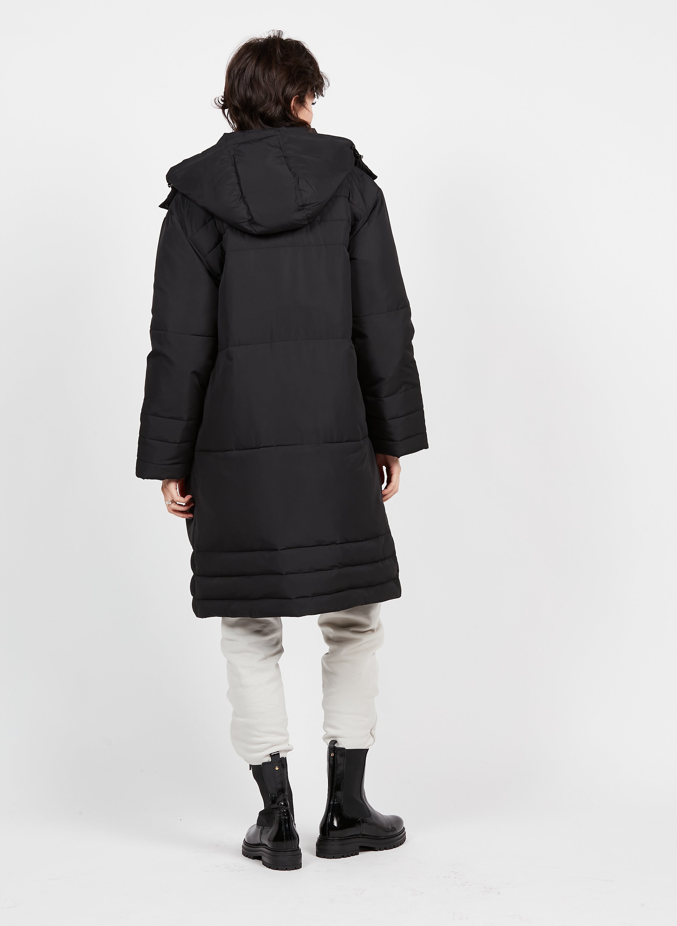 Quilted Padded Jacket With Hood Black Whistles Women Place des
