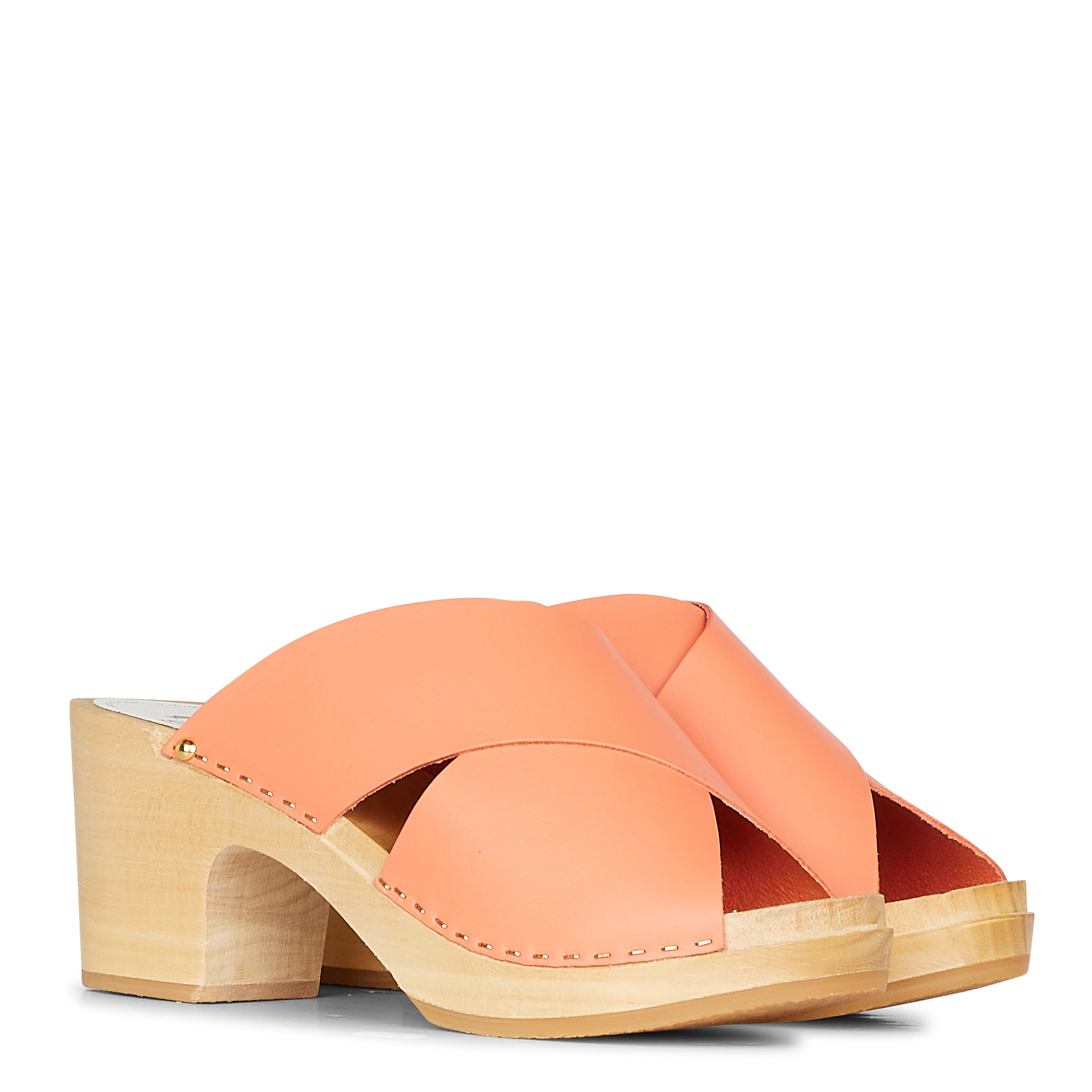 Leren klompen met hoge hak SABOTS YOUYOU Oranje