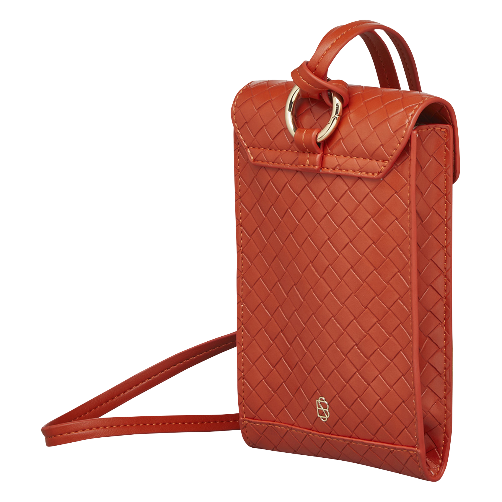 Braided Clutch Bag With Shoulder Strap Orange Red Becksondergaard