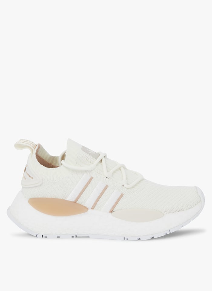 Lage stoffen sneakers met veters Wit