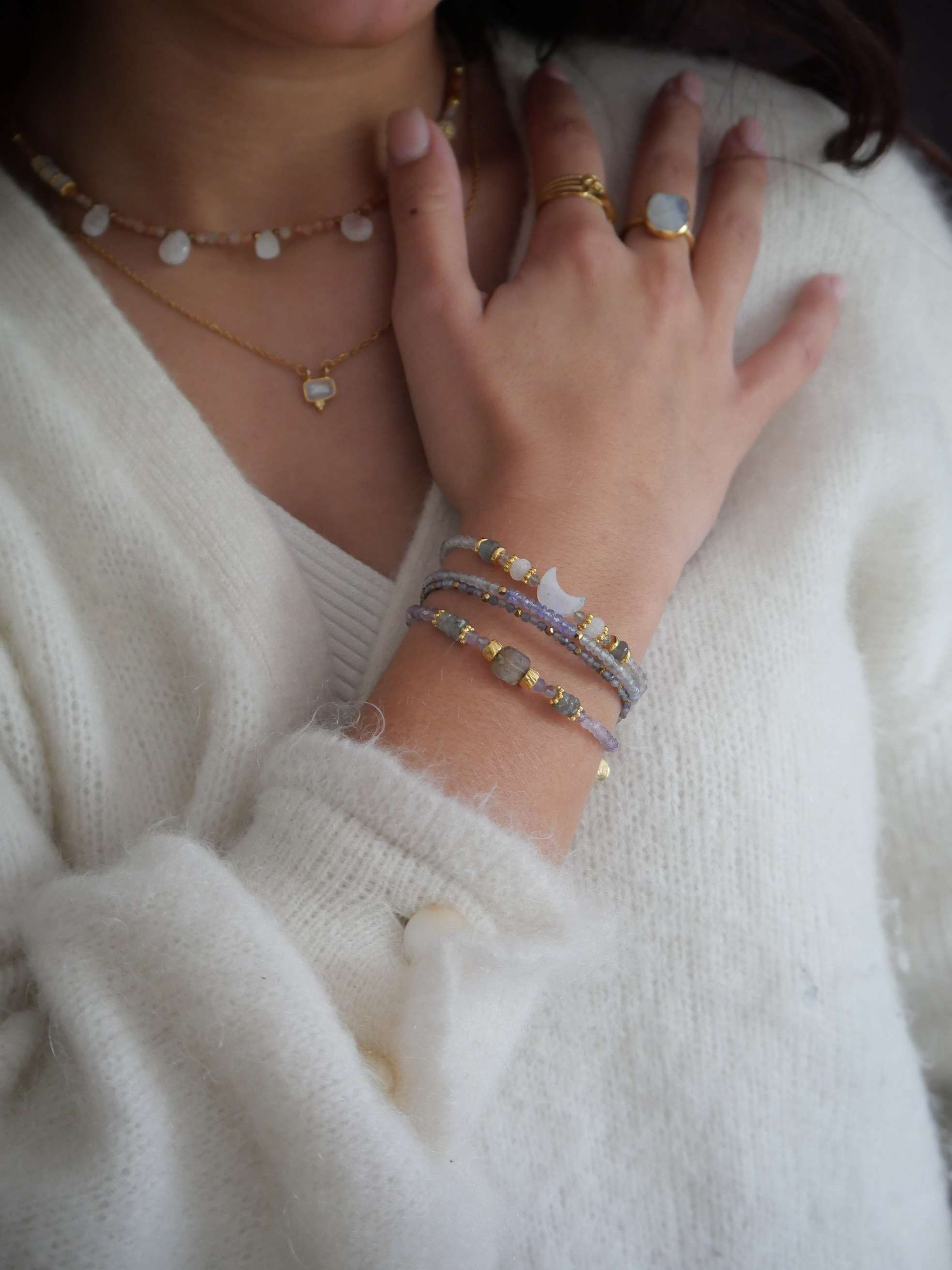 Tanzanite and labradorite bracelet GINANDGER Purple