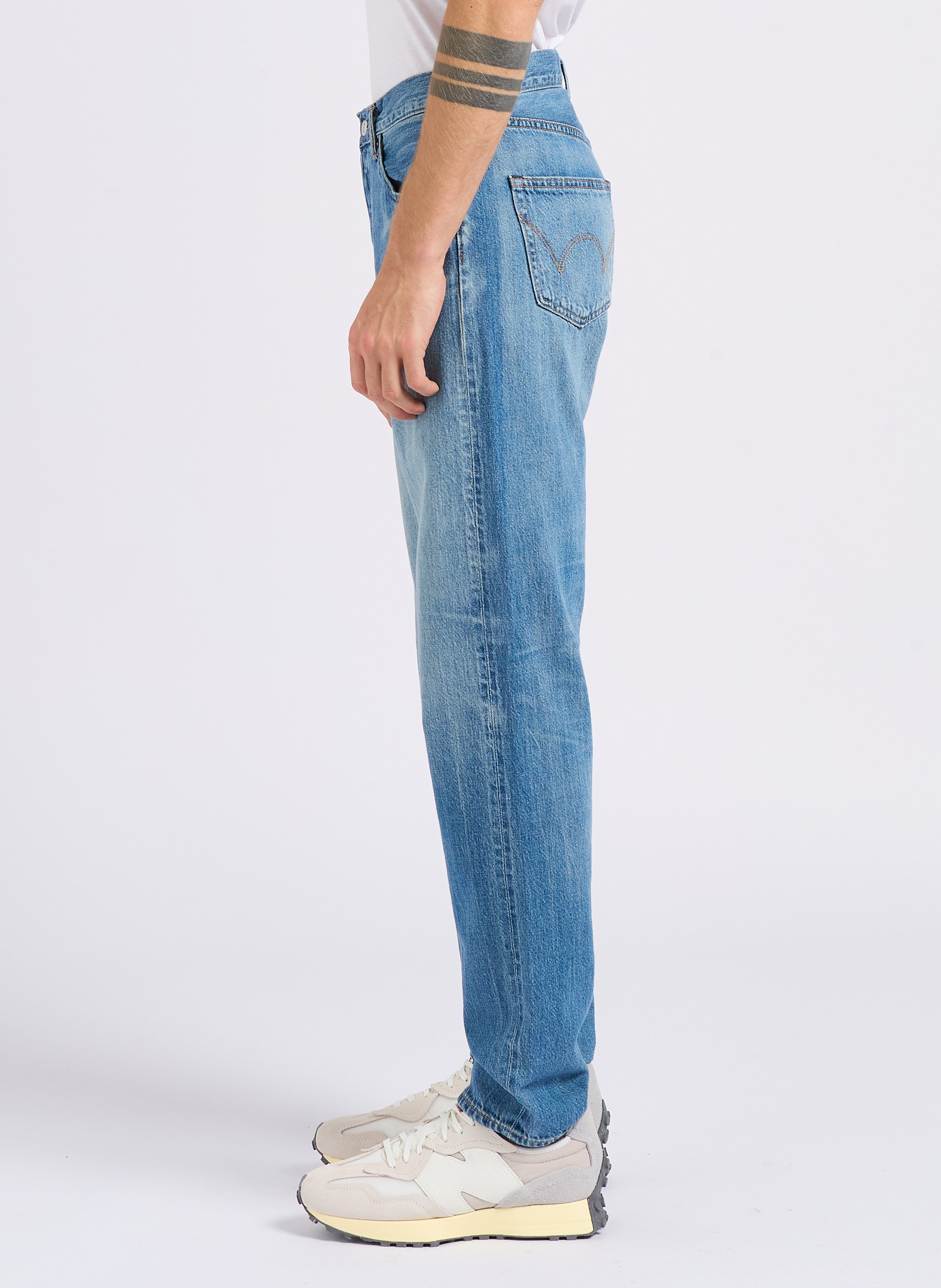 Straight-leg faded cotton jeans EDWIN Blue