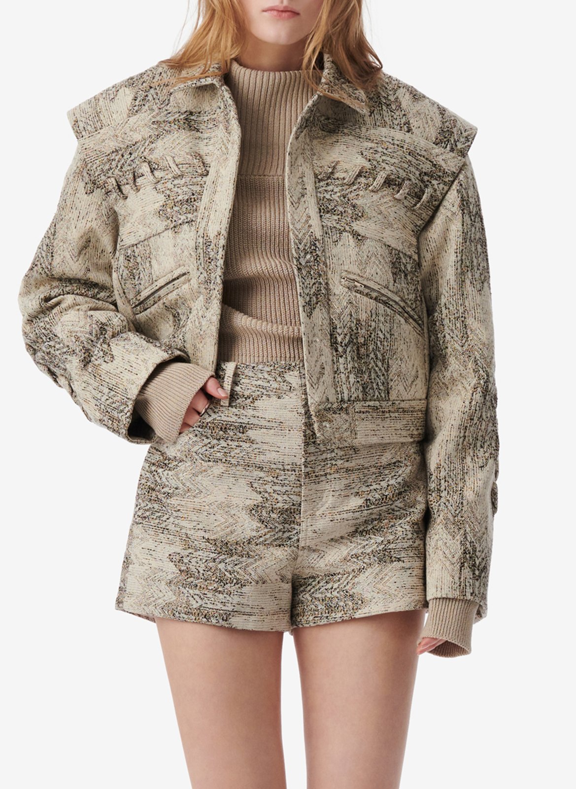 Embroidered cotton blend jacket IRO Beige