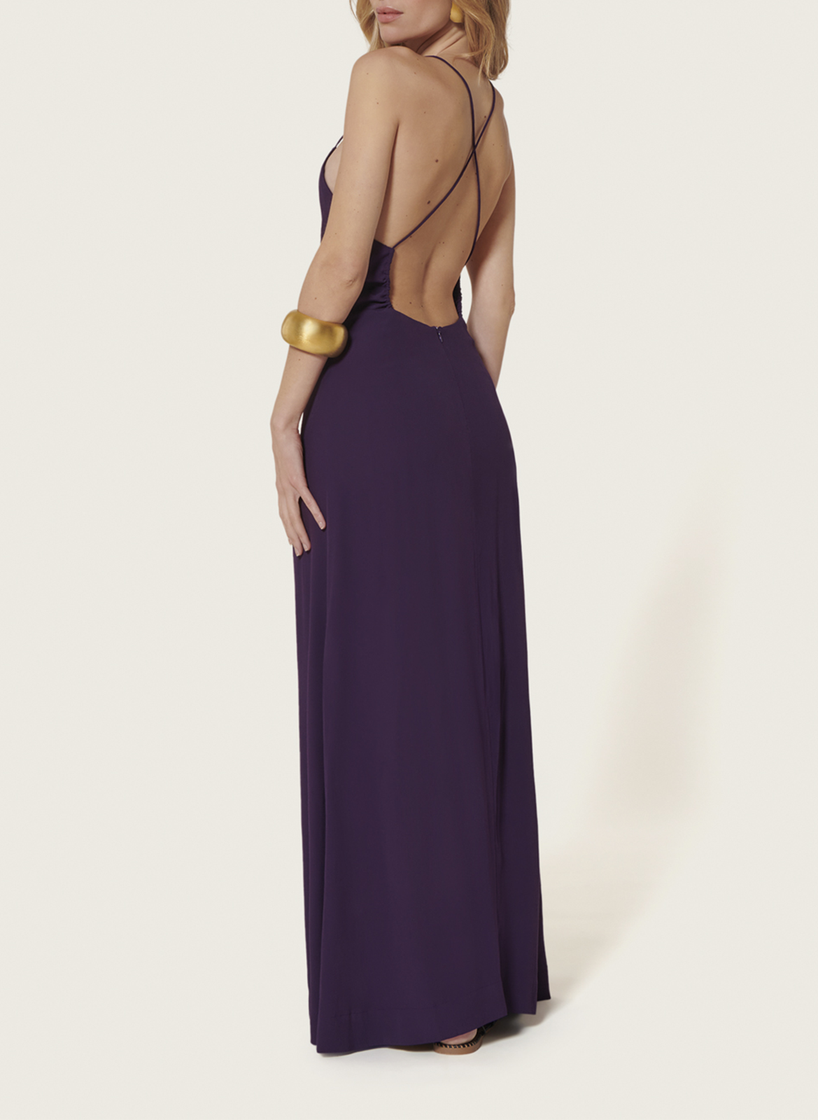 Lange jurk met V-hals KARMA KOMA Violet