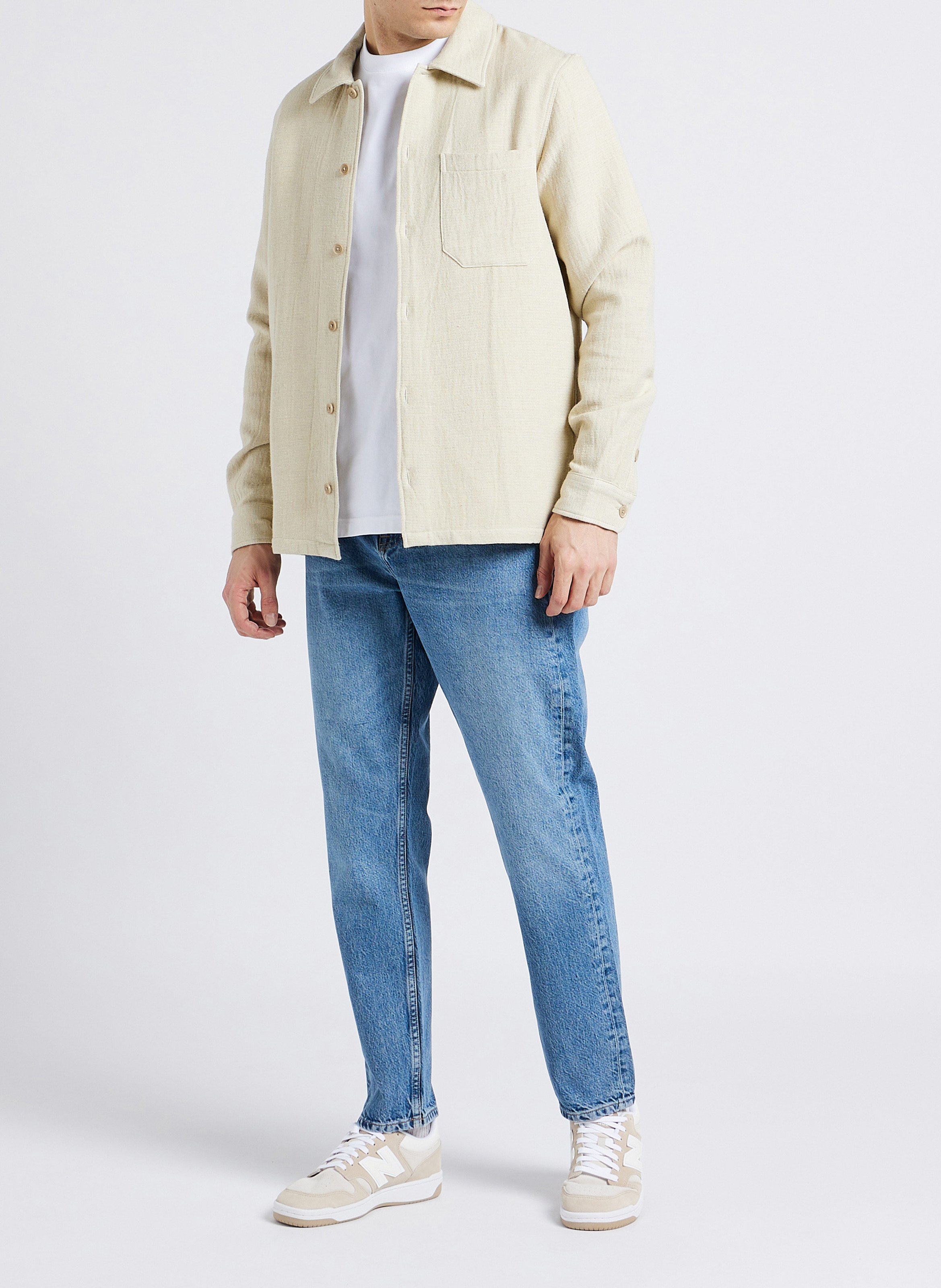 Chemise ample col classique en coton mélangé SAMSOE SAMSOE Blanc