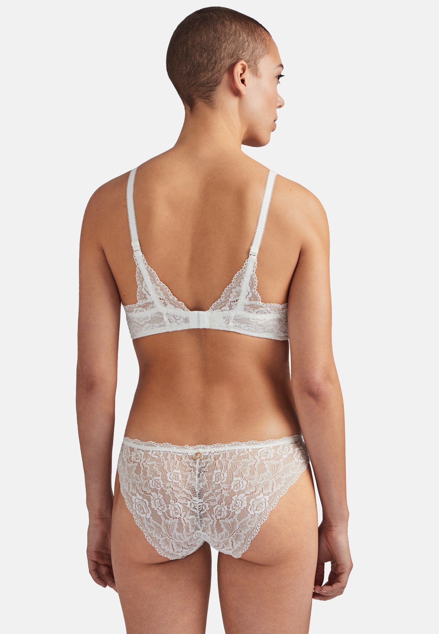 A la Folie kohl black underwired triangle bra AUBADE White