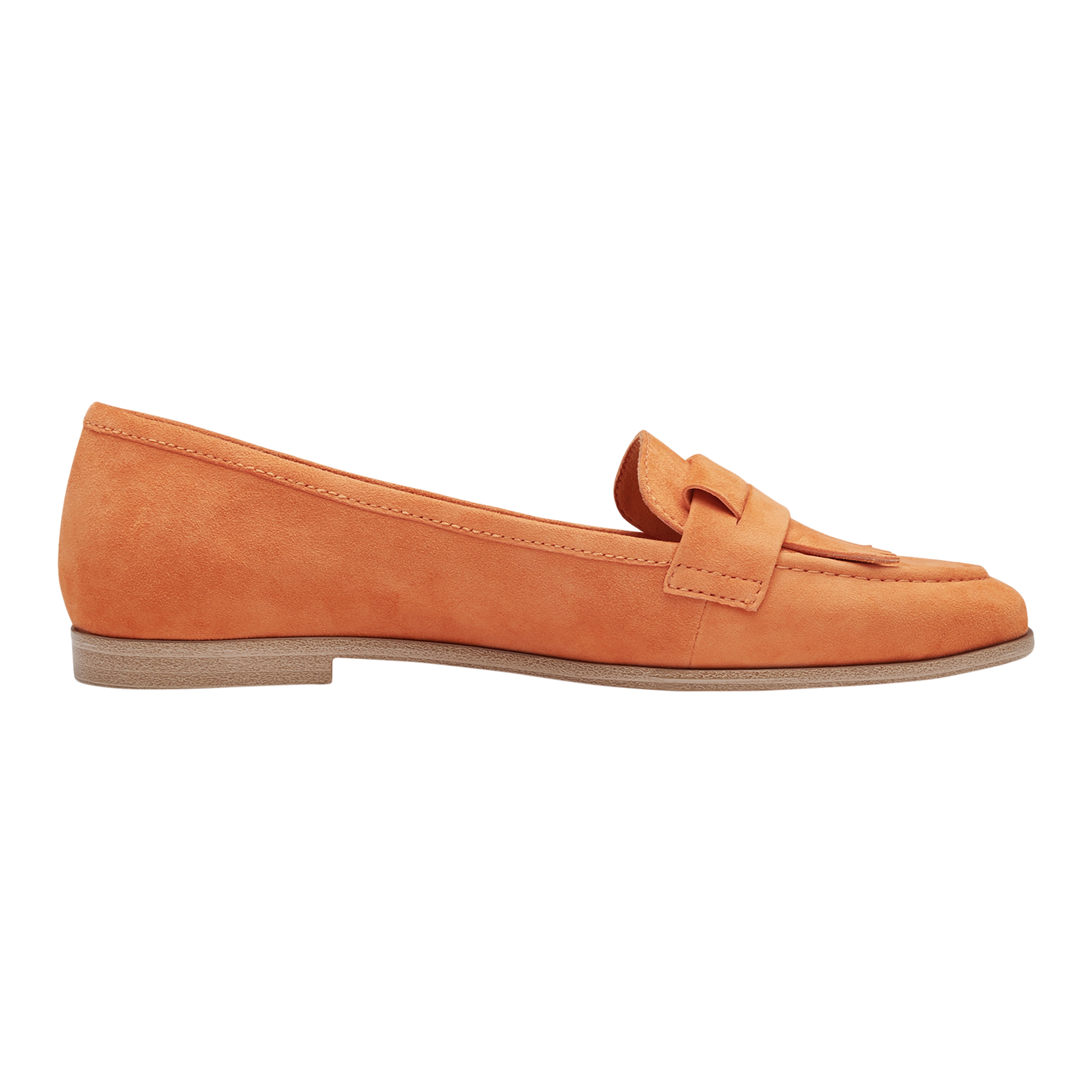 Leather moccasins TAMARIS Orange