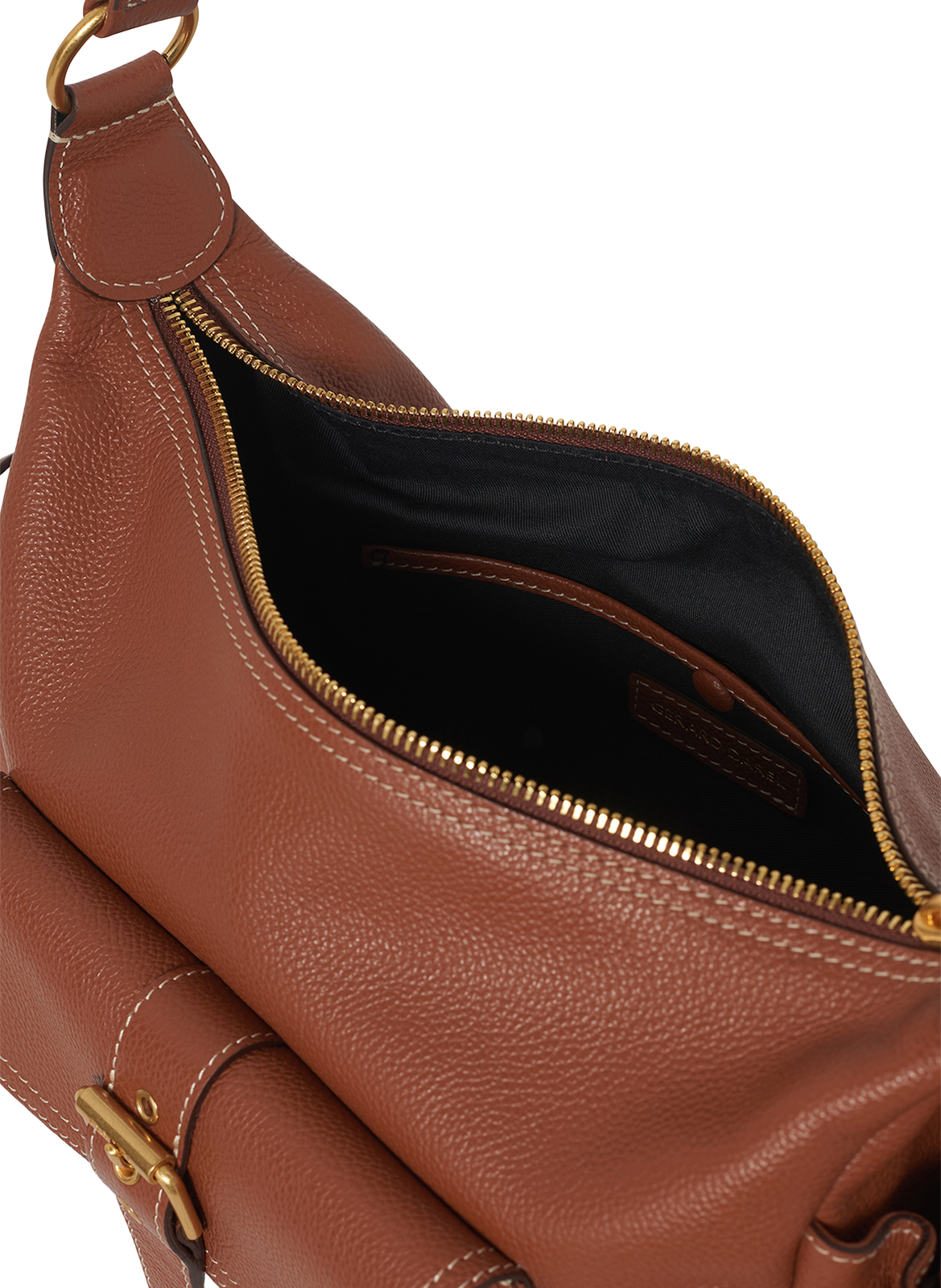 Sac porté épaule en cuir Marron