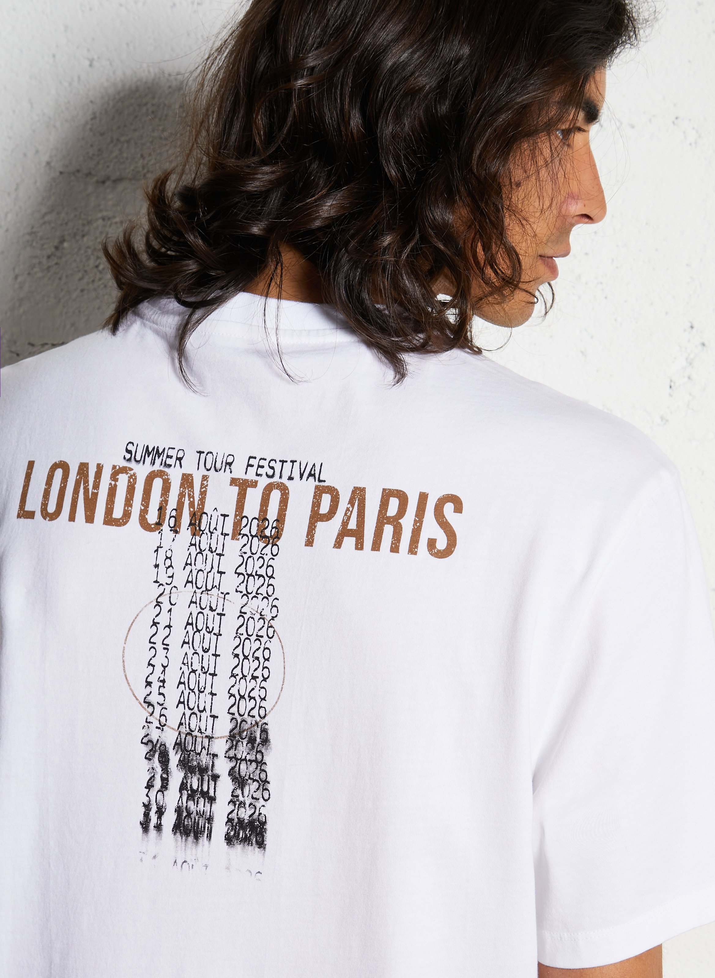 T-Shirt mit geradem Schnitt und großem Rückenprint IKKS Weiss