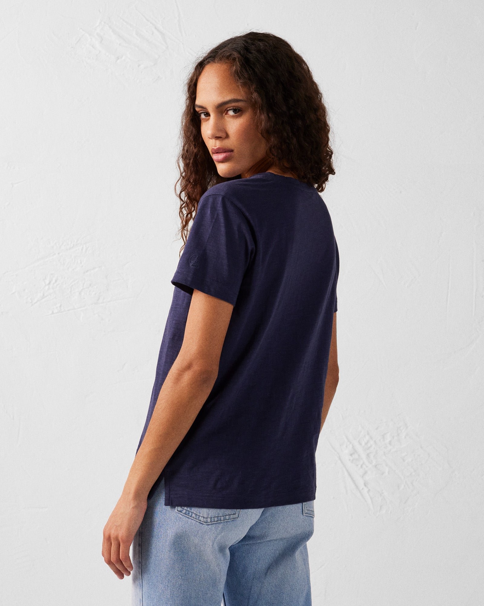Women's V-neck cotton T-shirt Sonia JOTT Blue