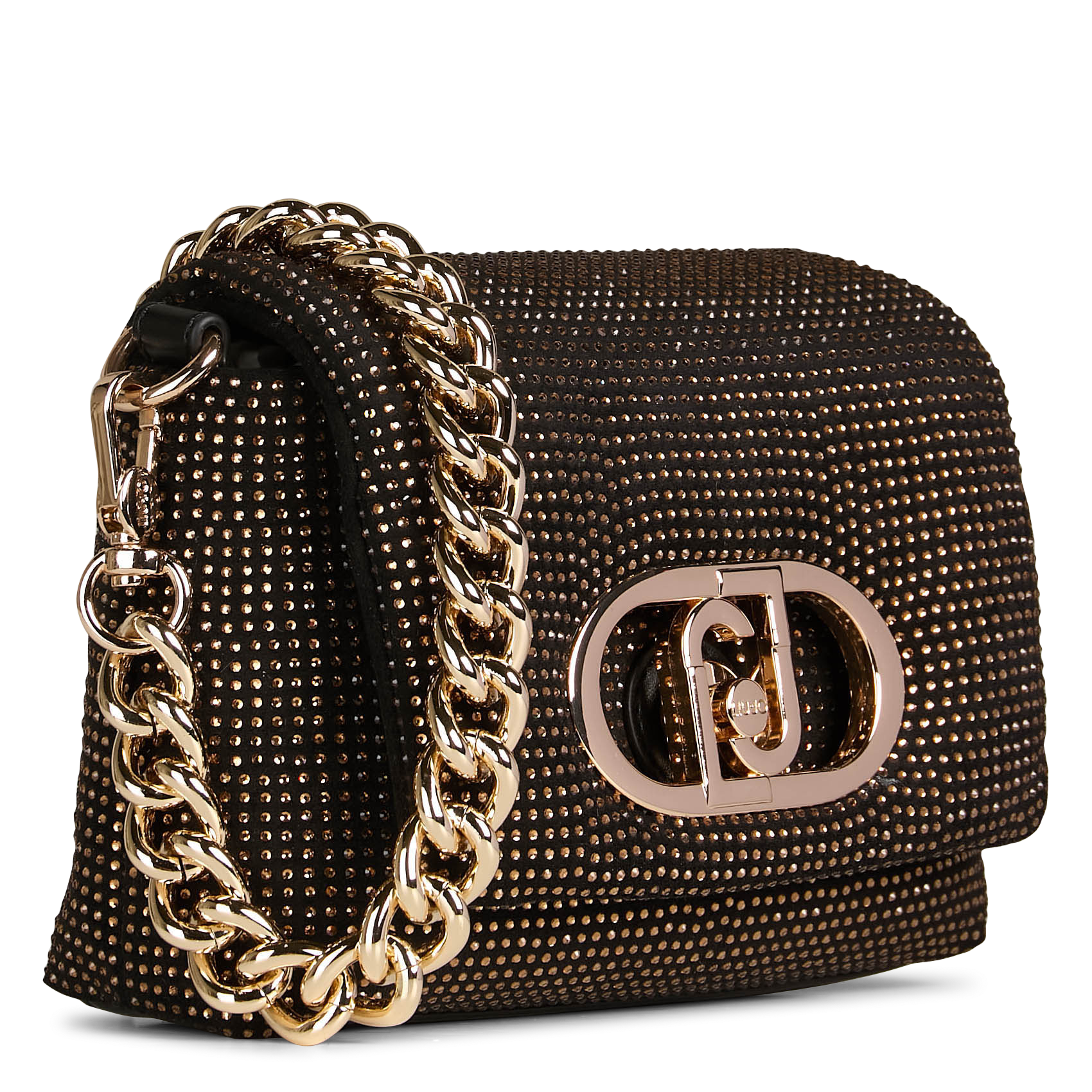 Sac bandoulière à rabat avec strass LIU JO Noir