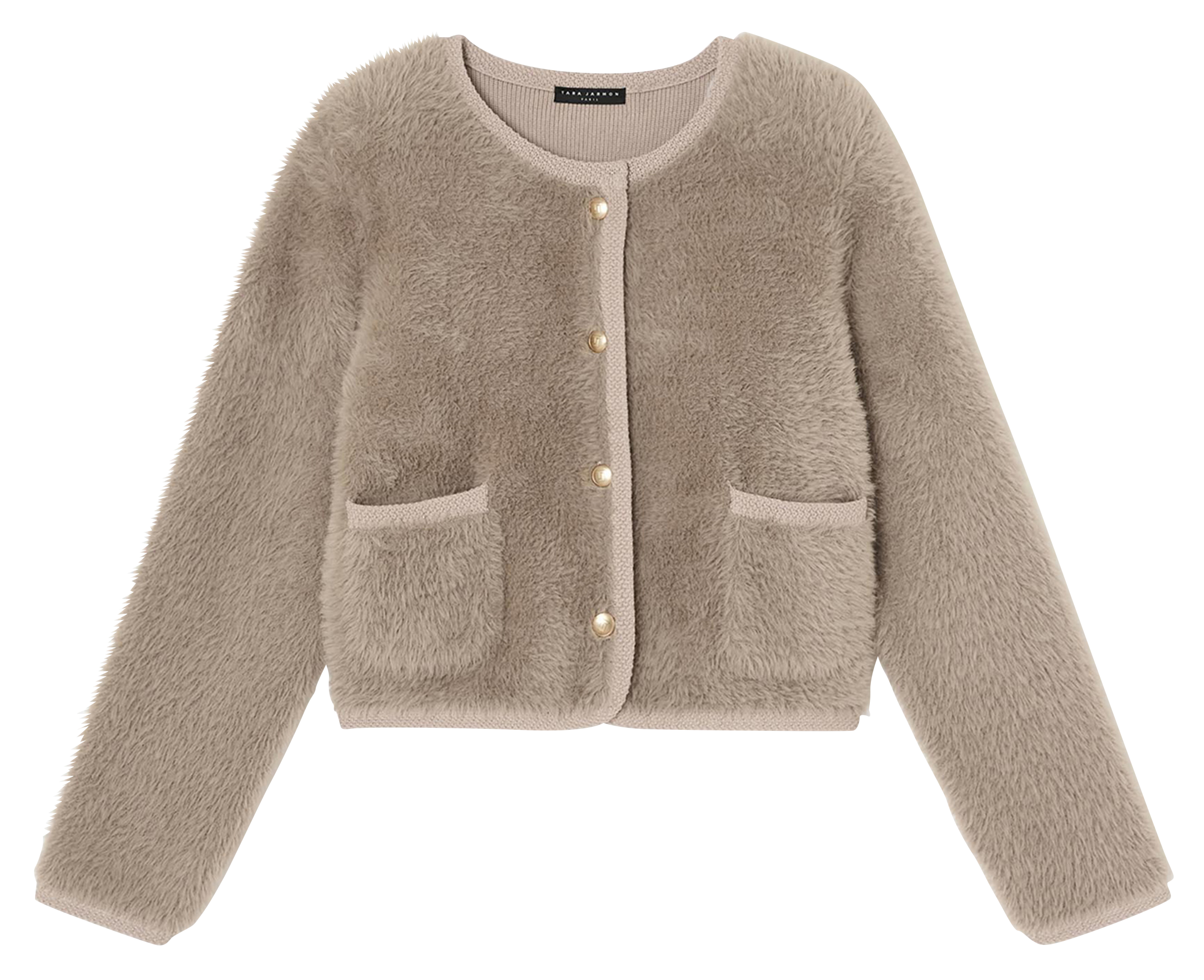 Veste droite col rond TARA JARMON Beige