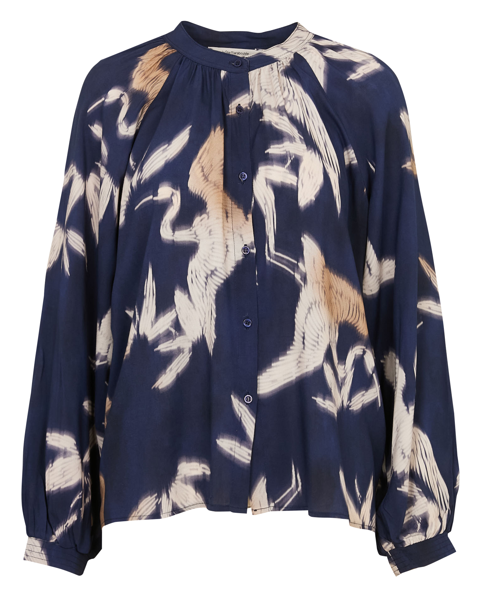 Chemise ample col rond imprimée LA FEE MARABOUTEE Bleu