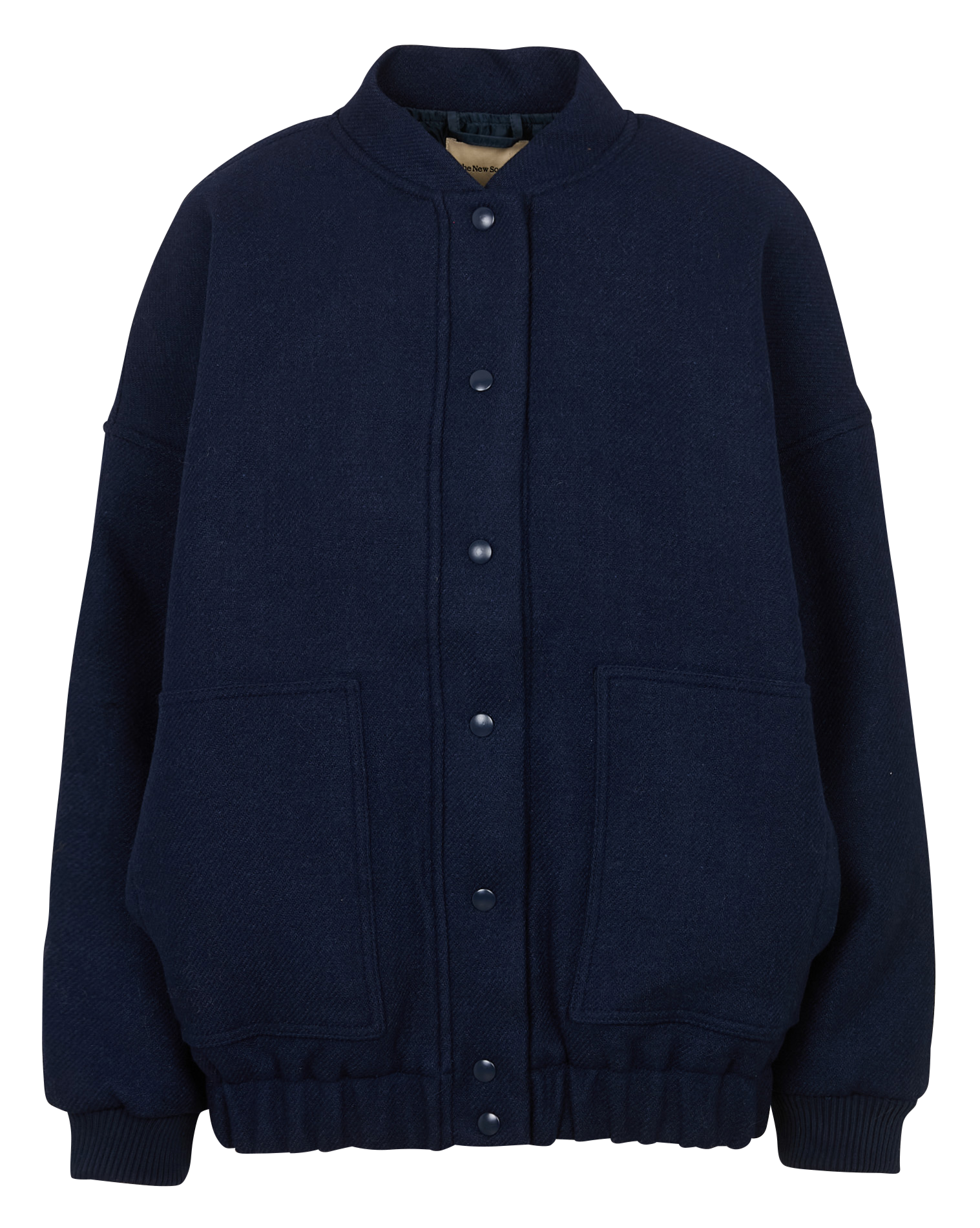 Jas met teddy kraag van gemengde wol THE NEW SOCIETY Blauw