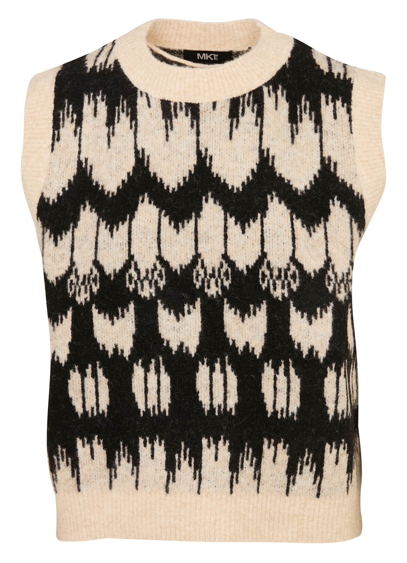 Pull col rond en laine mélangée MKT Beige