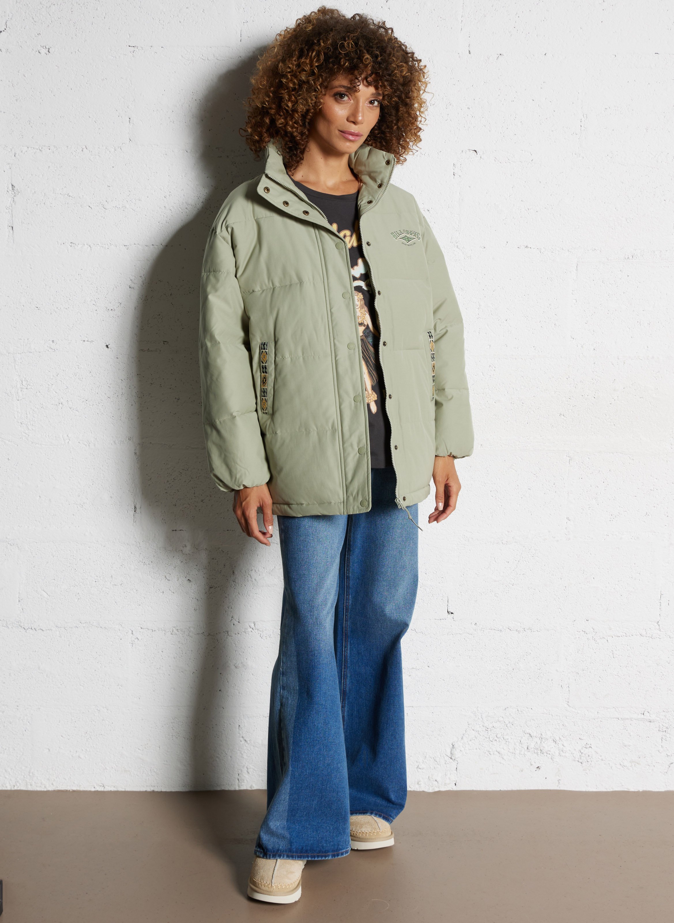 Doudoune col montant en coton mélangé BILLABONG Vert