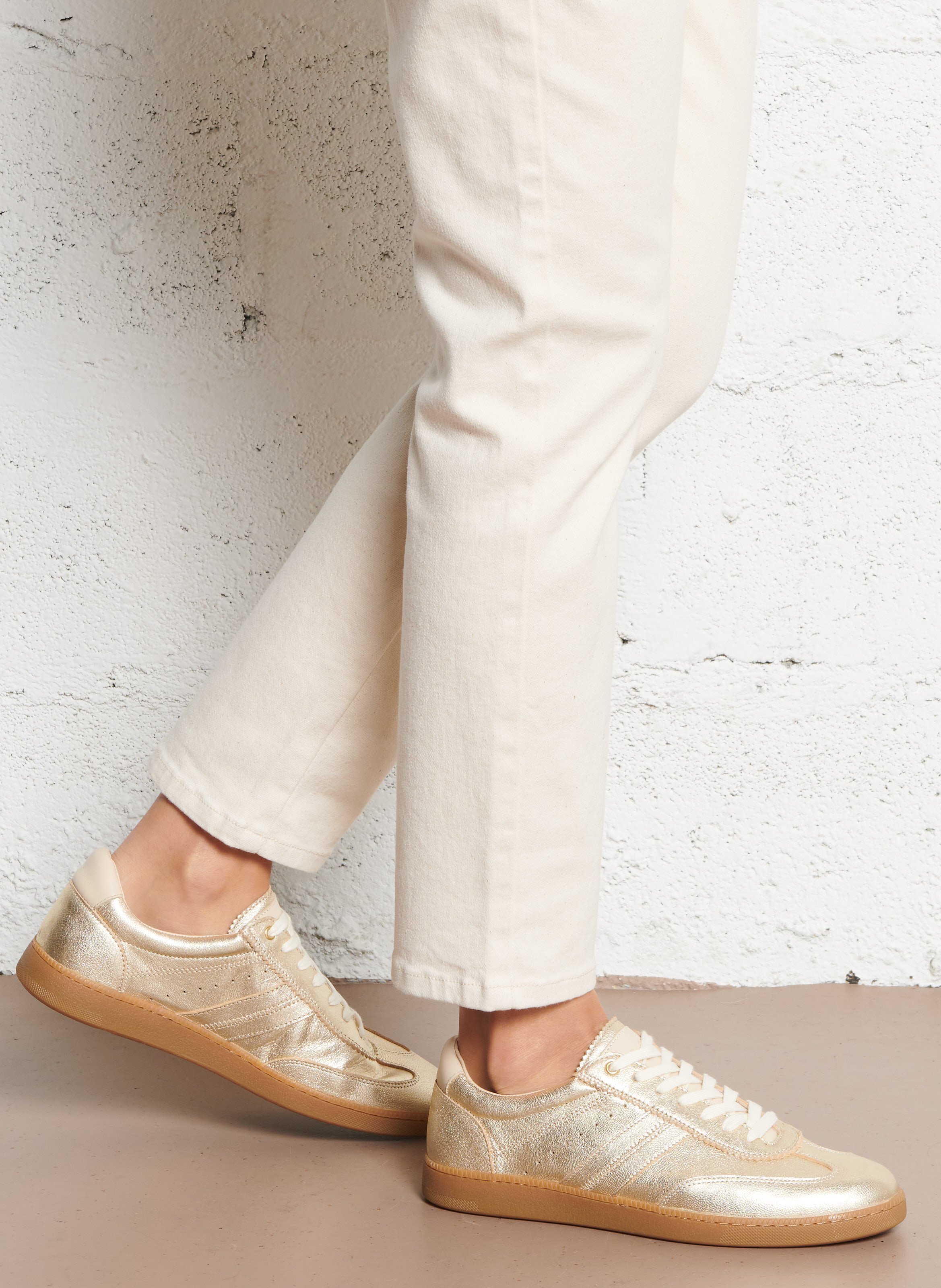 Baskets basses métallisées BOCAGE Doré
