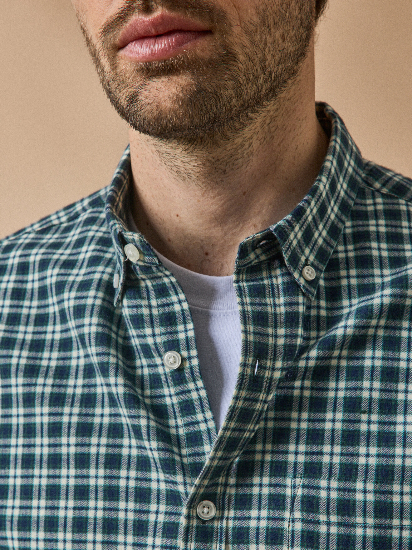 Flannel shirt with contemporary cut and check pattern CYRILLUS Blue