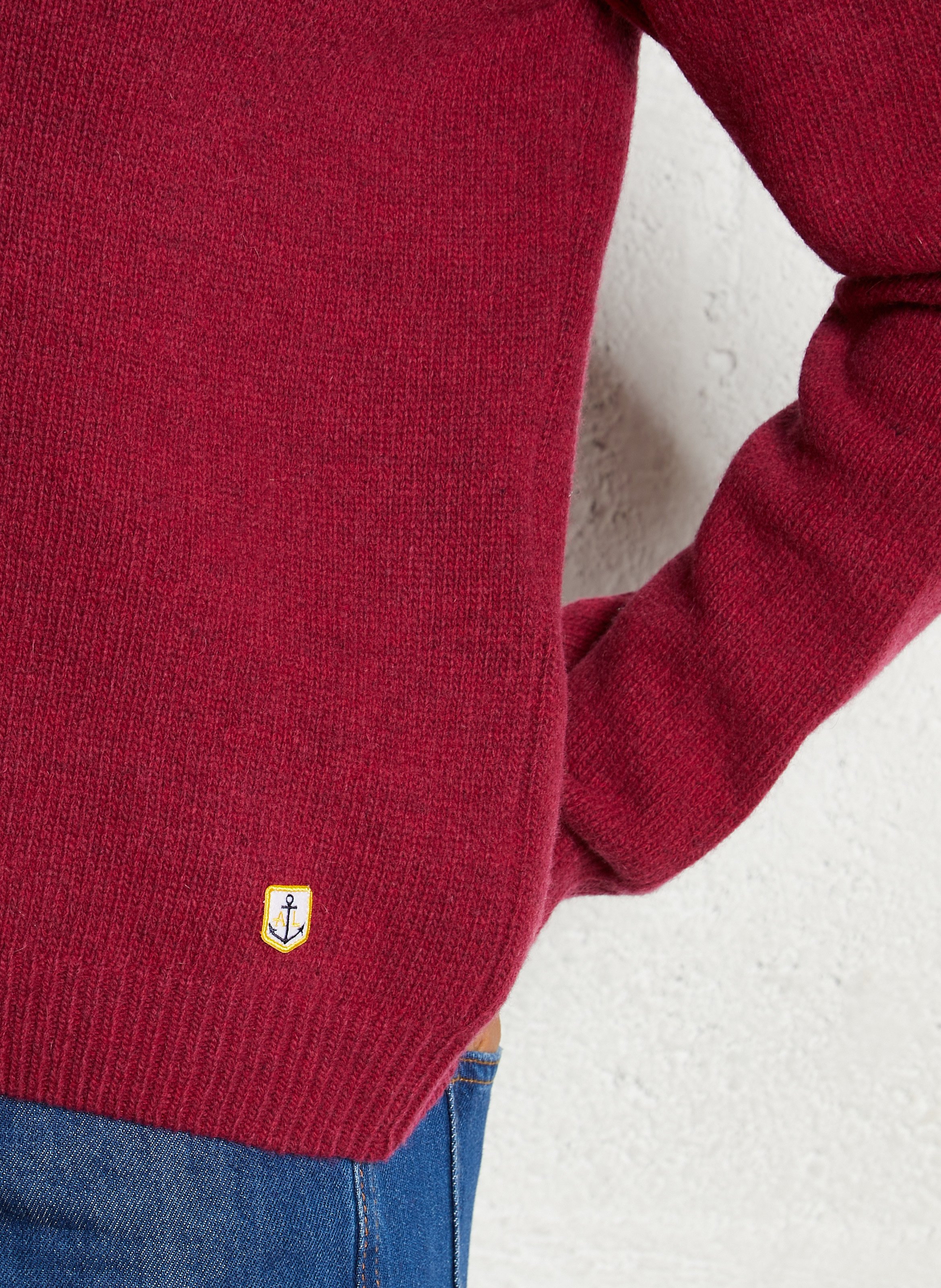 Pull droite col rond en laine mélangée ARMOR LUX Rouge