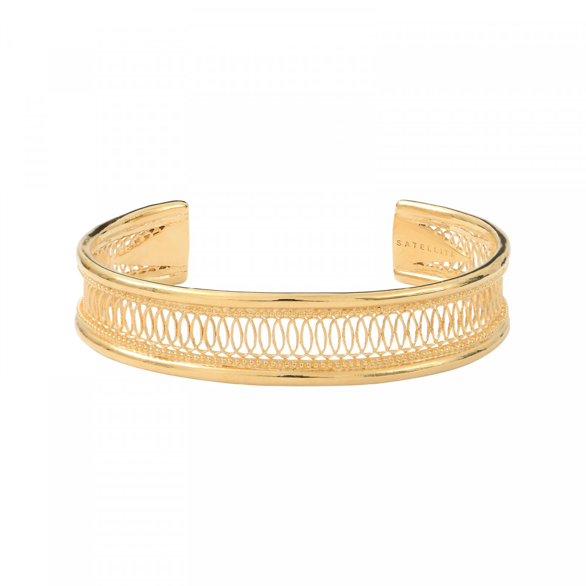 Adjustable precious gold-plated metal bangle SATELLITE PARIS No Color