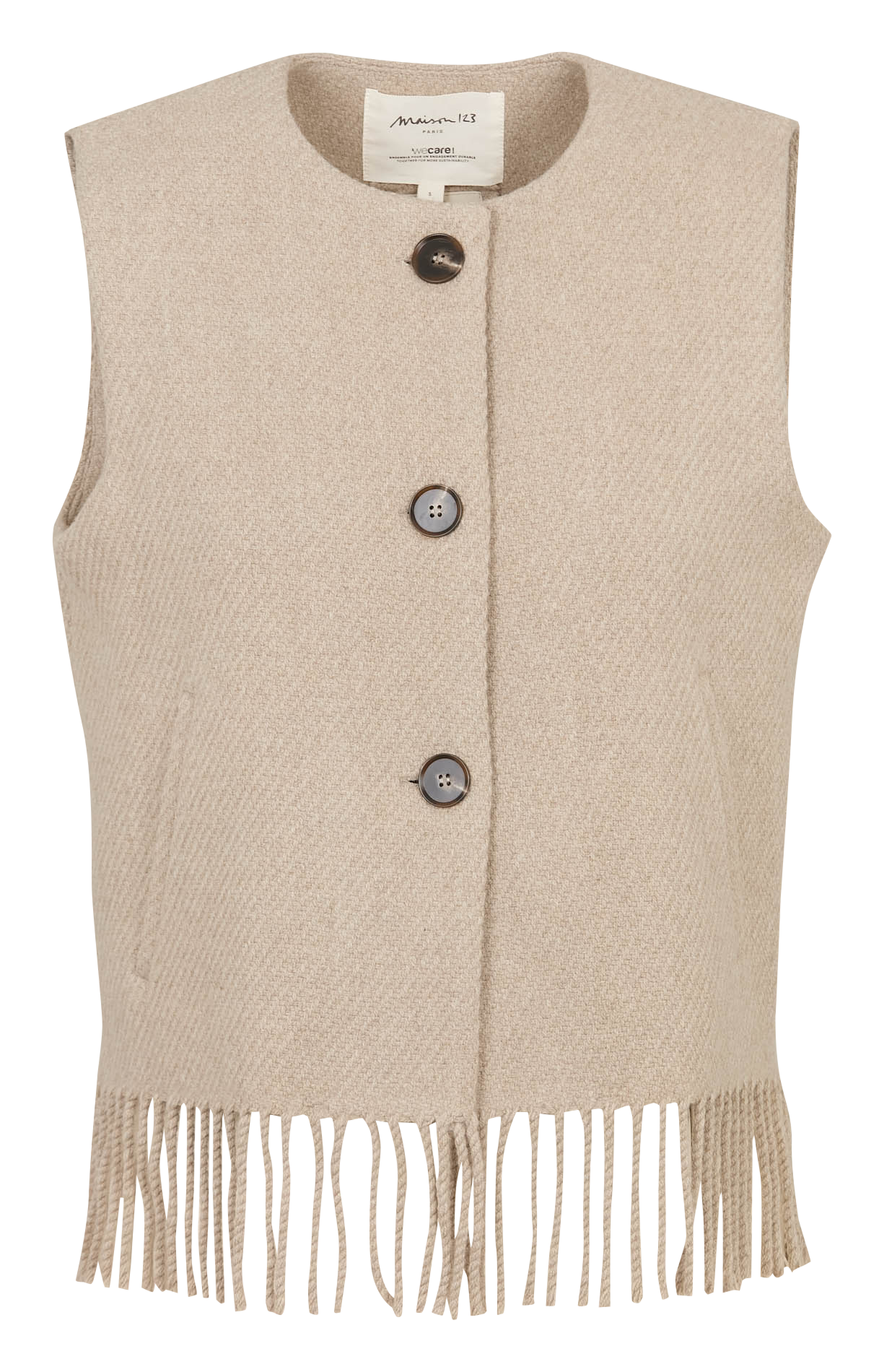 Veste ample en laine mélangée MAISON 123 Beige
