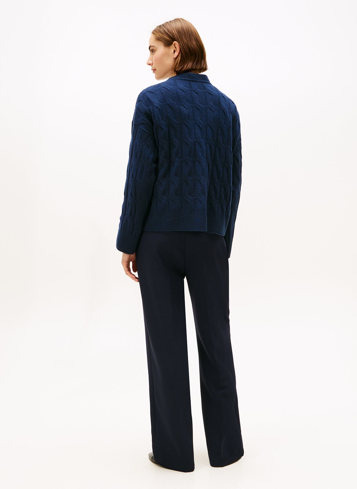 Cardigan col V droit en laine TOMMY HILFIGER Bleu