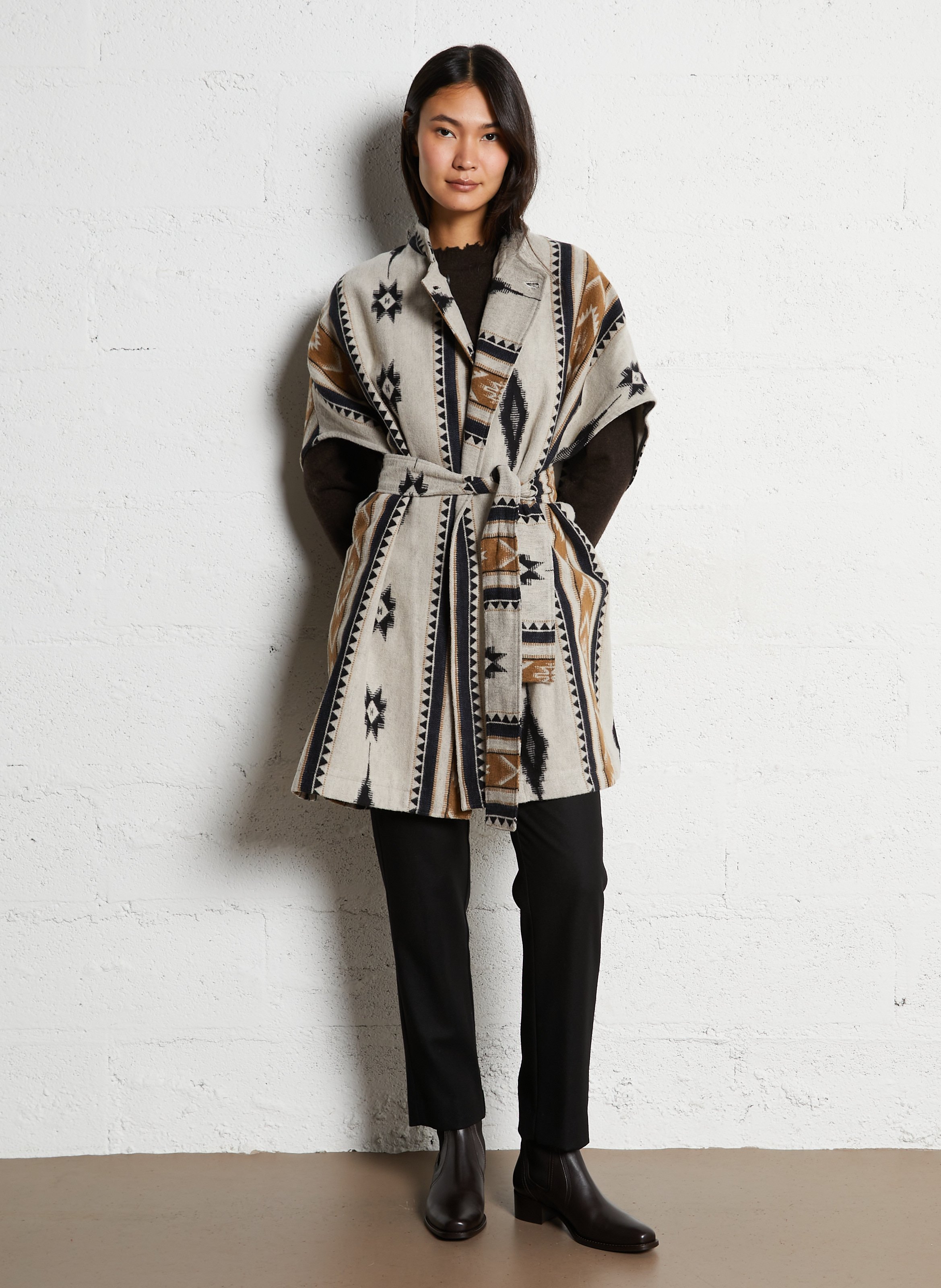 Pull oversize en cachemire maillé KUJTEN Marron