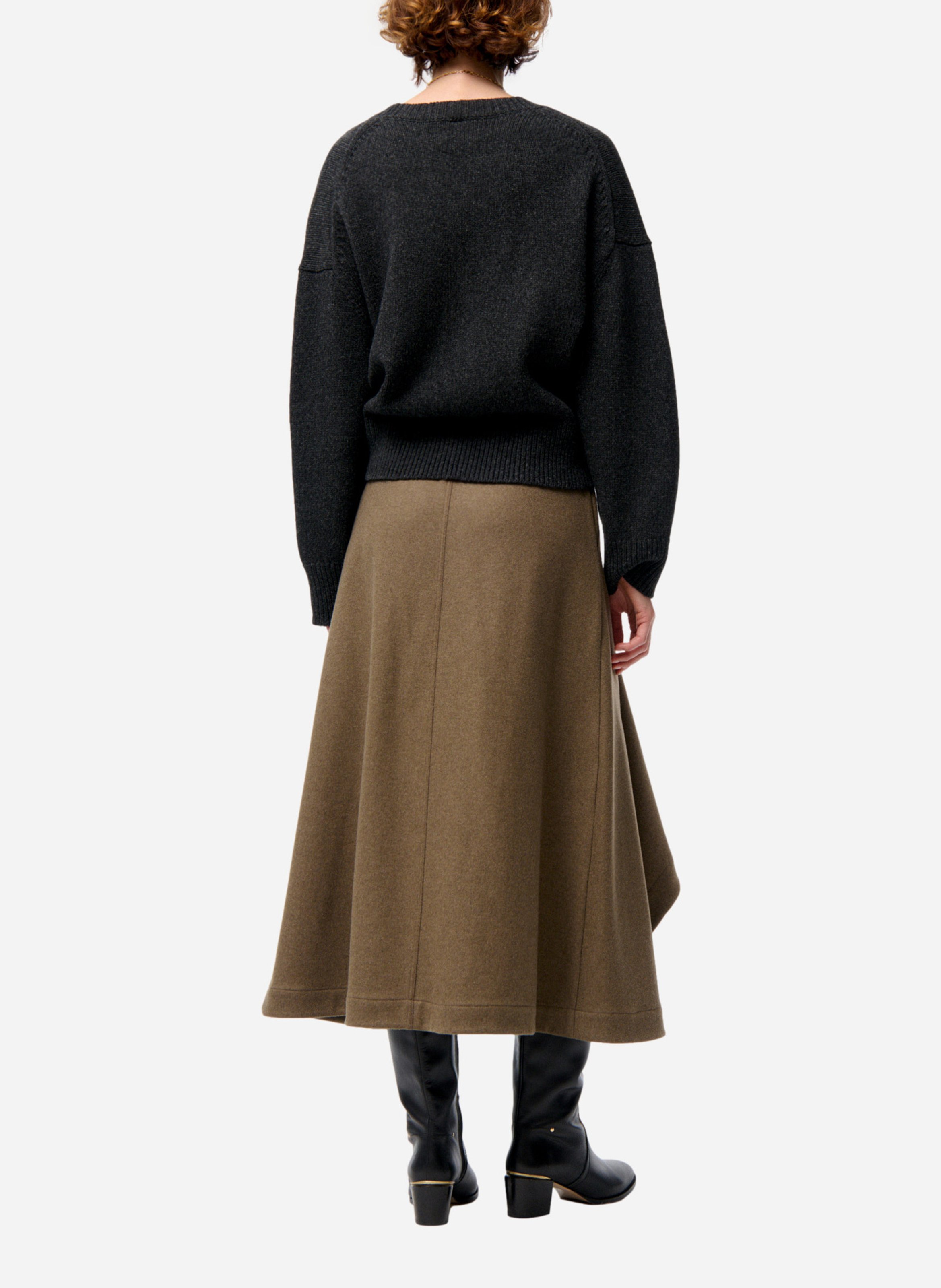 Jupe midi en laine mélangée VANESSA BRUNO Vert