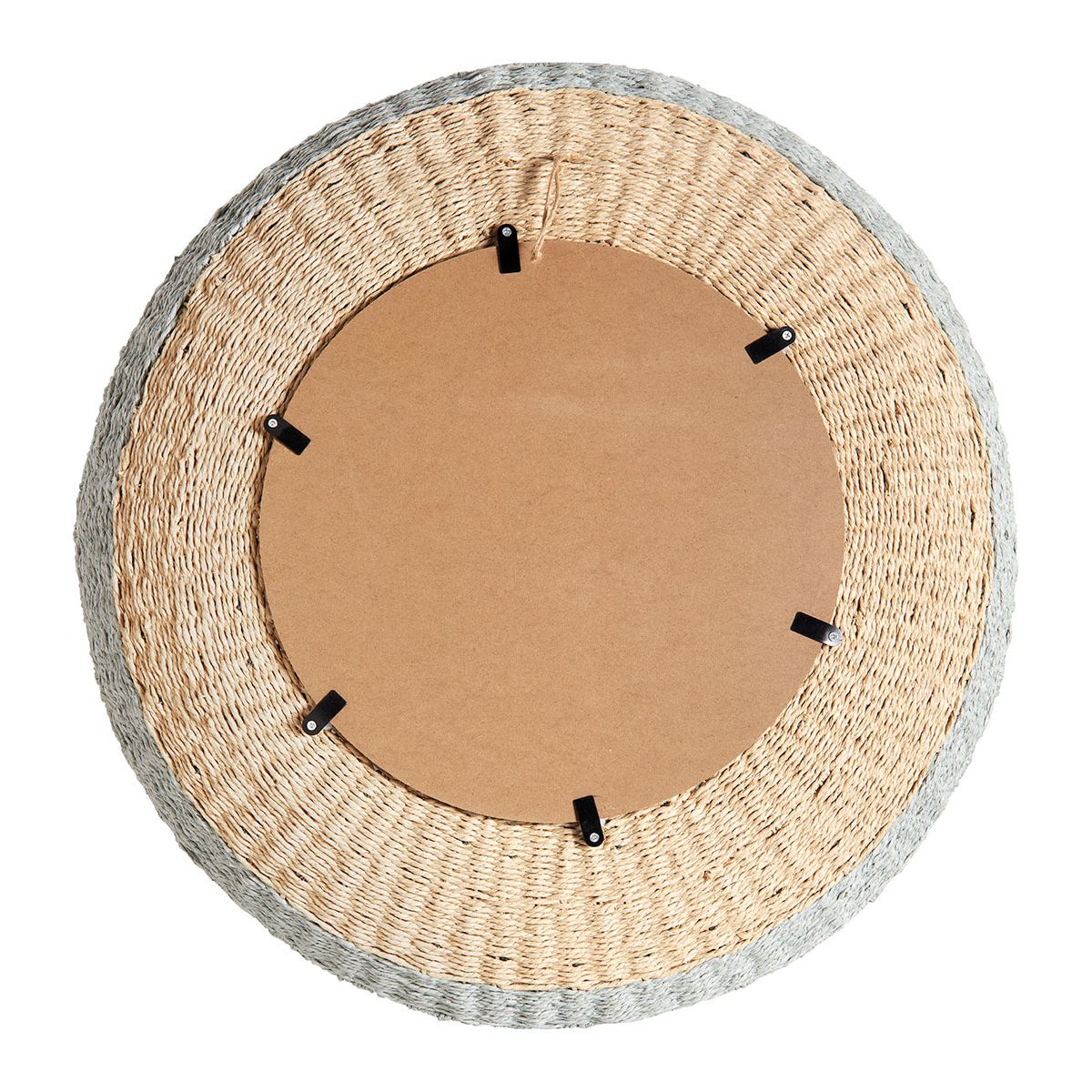 Orma mirror in paper rope - natural and coral - ø 75 cm BLANC D'IVOIRE Multicolored