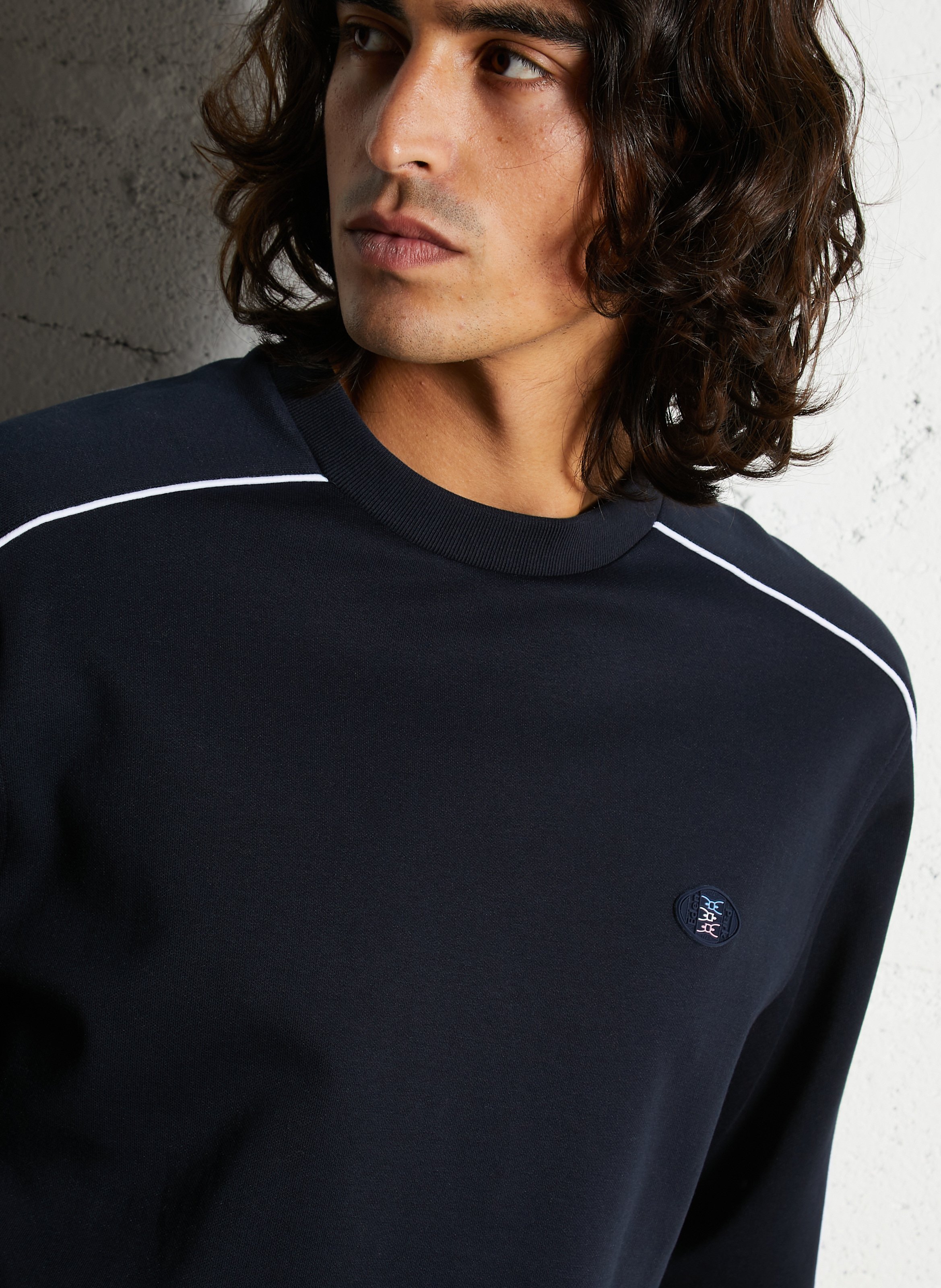 Sweat droit col rond en coton mélangé EDEN PARK Rose